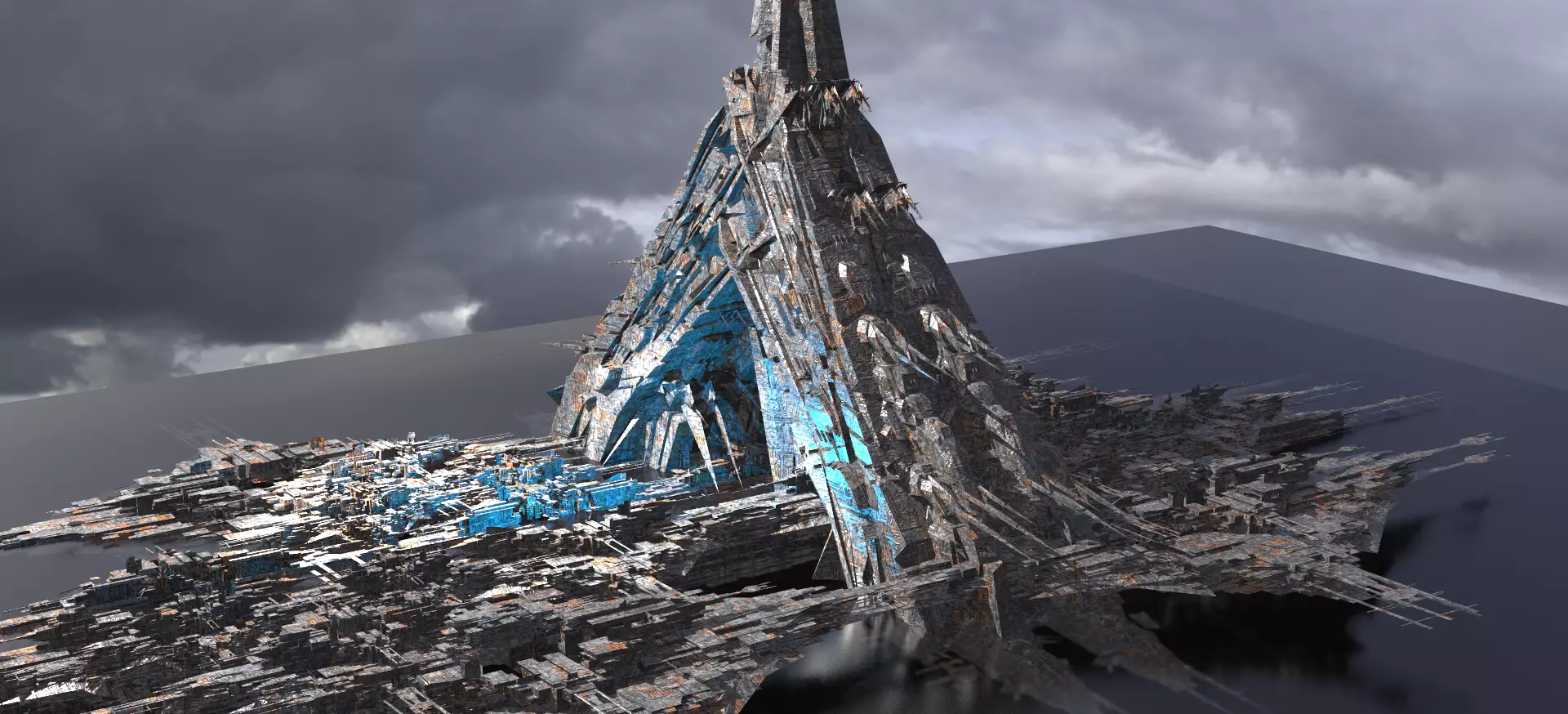 Dark Egypt Pyramid Terra Former pyramid city 2  3D model_0