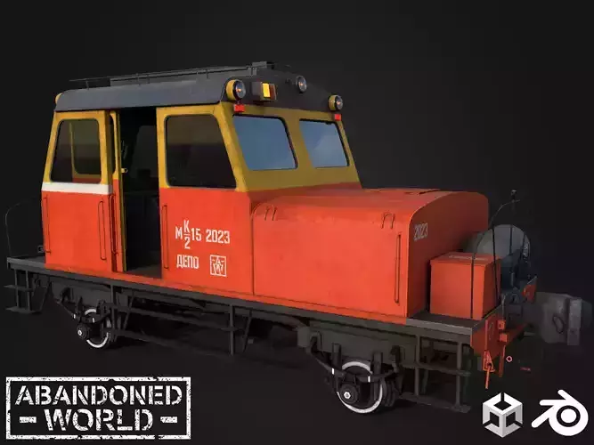 Soviet Railroad Trolley MK2-15 Low-poly 3D model