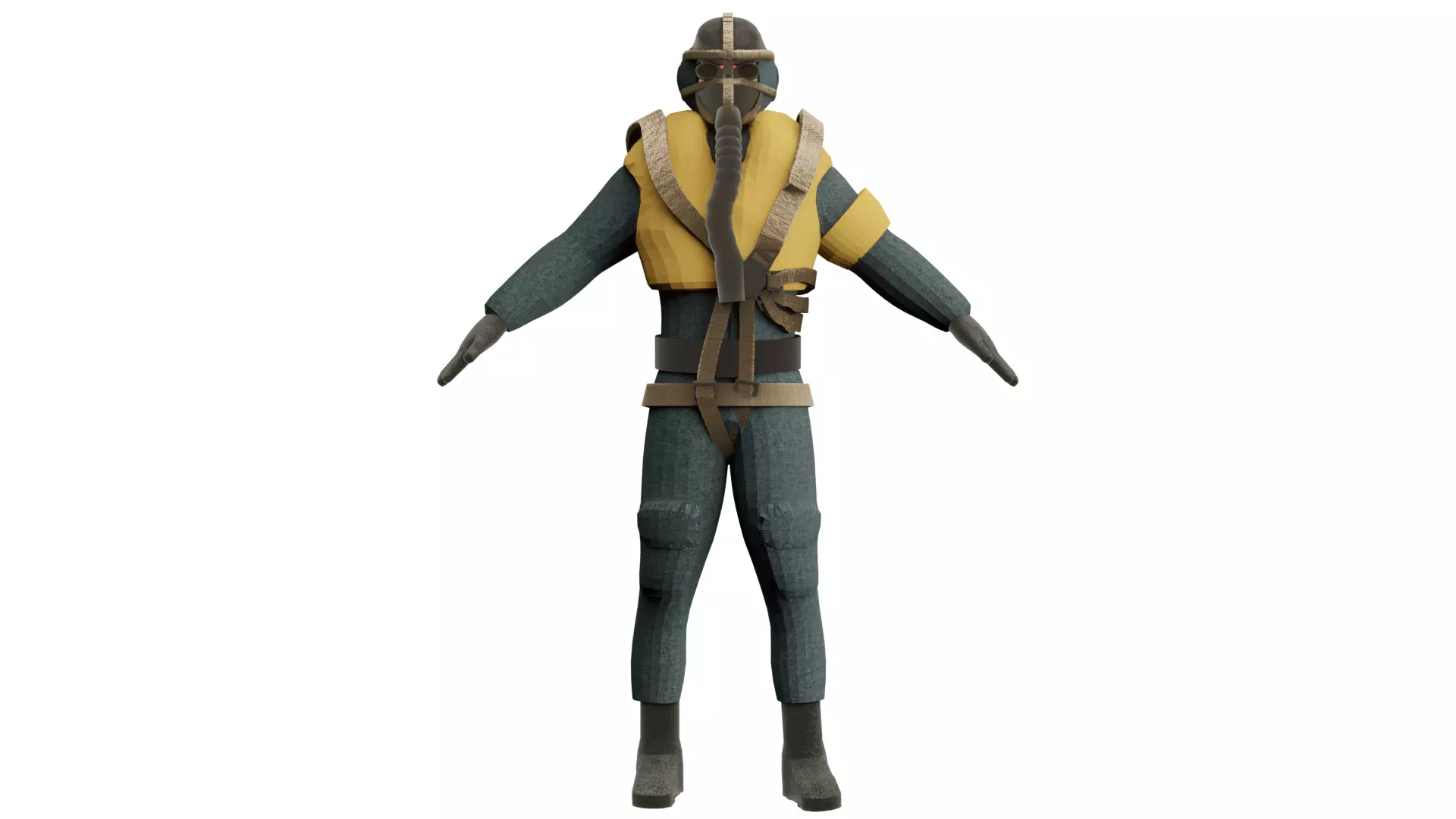 German Luftwaffe Pilot for ME262 Rigged Blend file Free 3D model