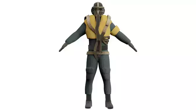 German Luftwaffe Pilot for ME262 Rigged Blend file