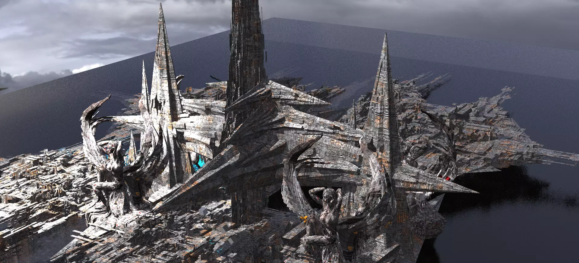 Dark Egypt Pyramid Set Towers  3D model_0