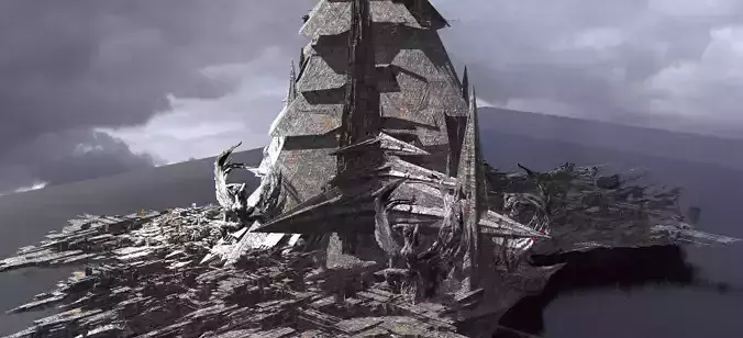 Dark Egypt Pyramid SetTowers 2 3D model