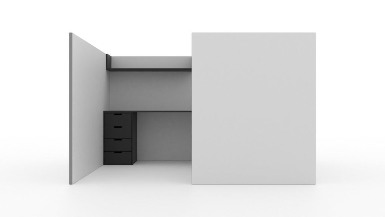 Office cubicle 3D model_4