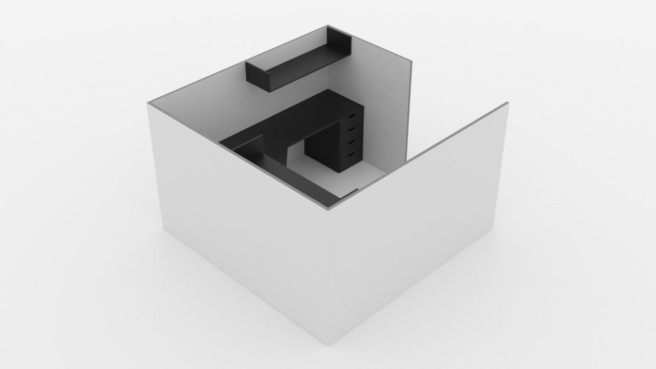 Office cubicle 3D model_1