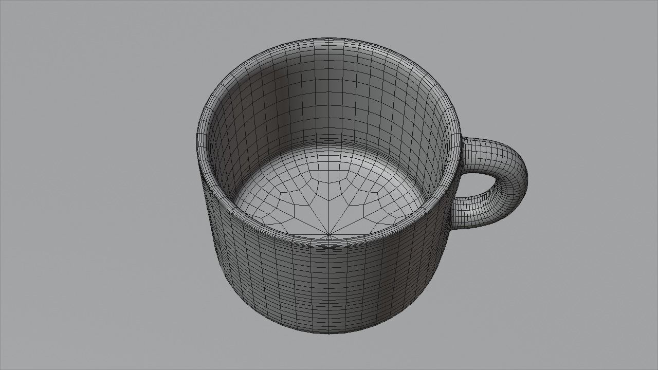 Cappuccino cup Low-poly 3D model_8
