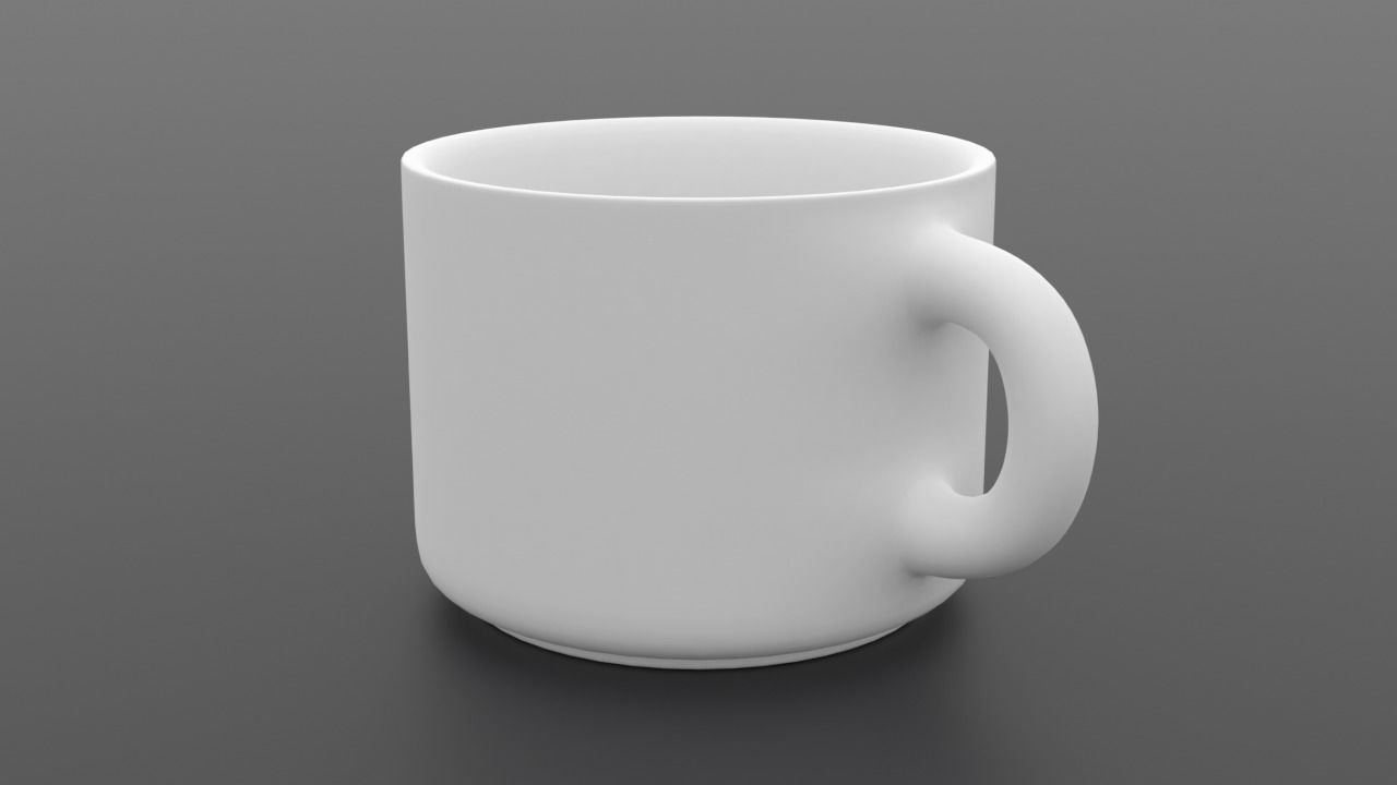 Cappuccino cup Low-poly 3D model_1