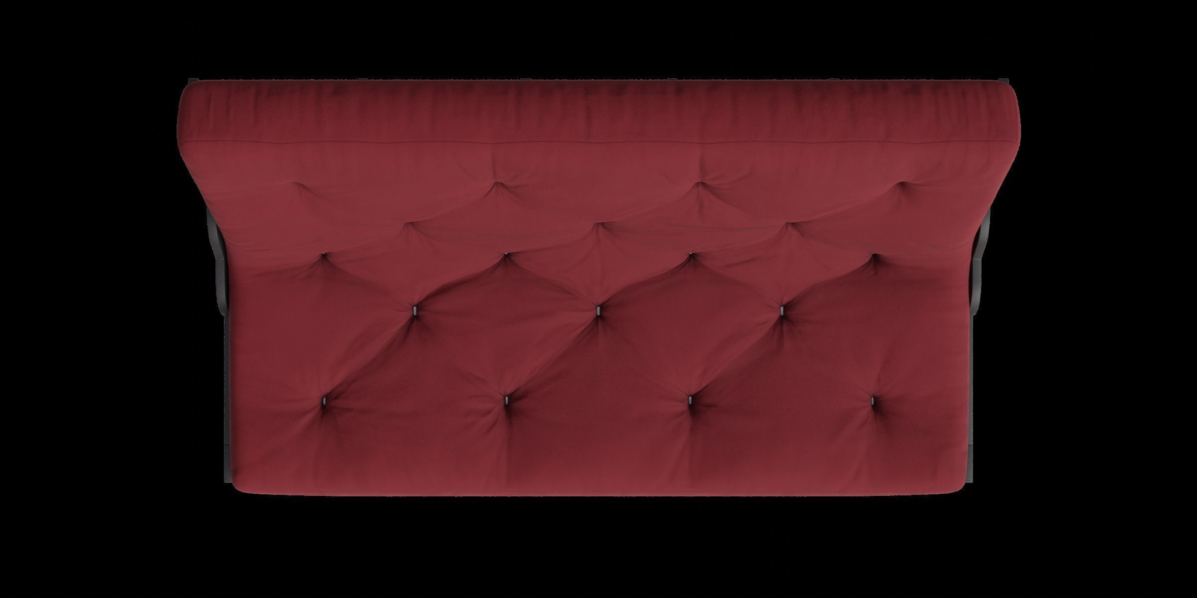 Red Futon Sofa Low-poly 3D model_1