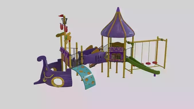 3D Ship Themed Playground Model - 05 3D model