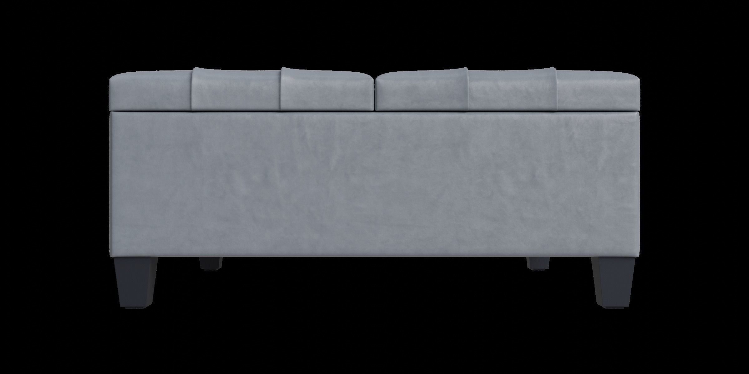 Simple Gray Storage Ottoman 3D model_7