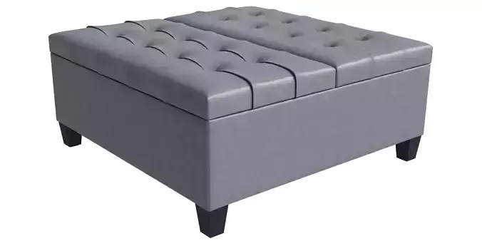 Simple Gray Storage Ottoman