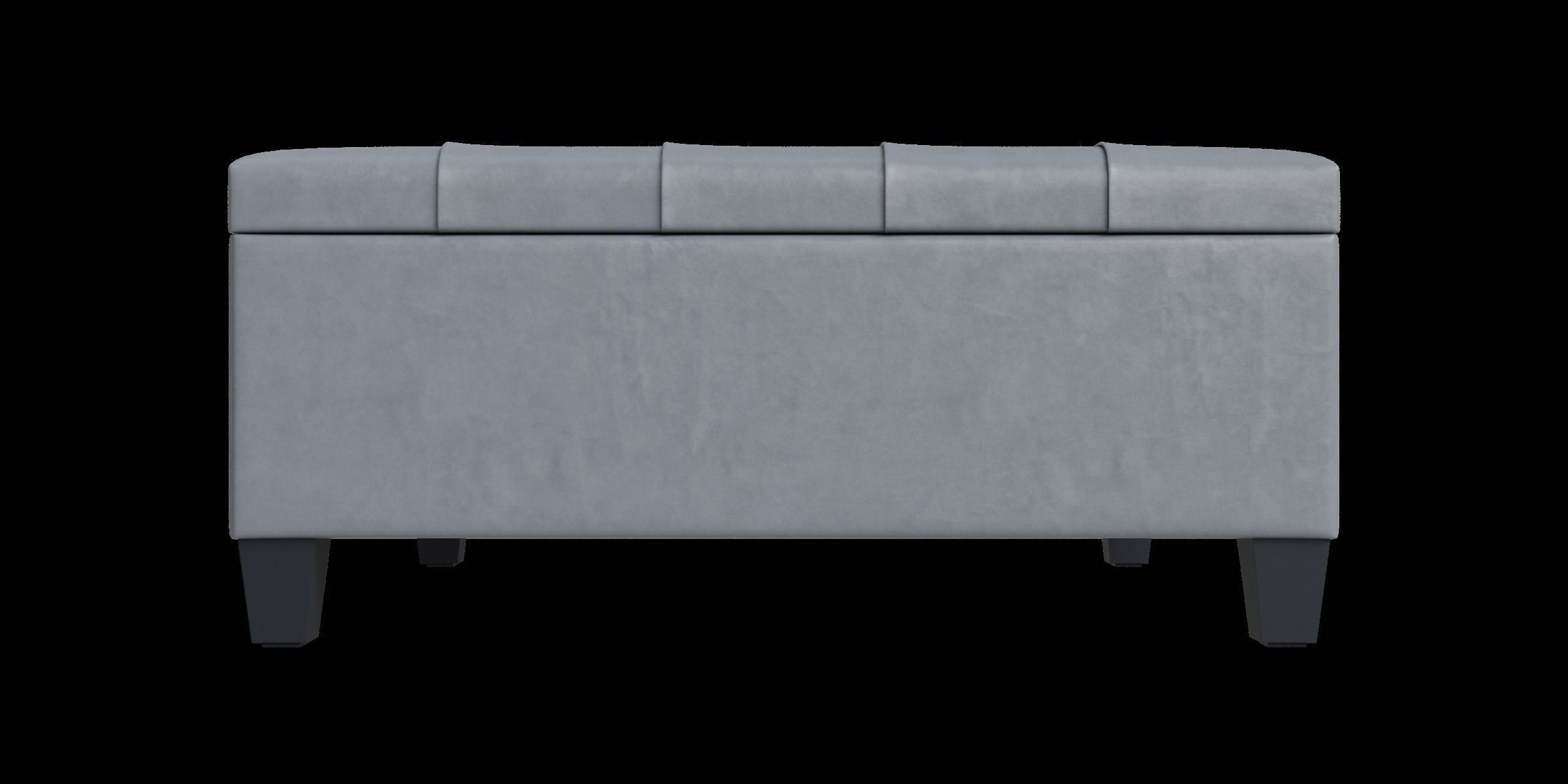 Simple Gray Storage Ottoman 3D model_5