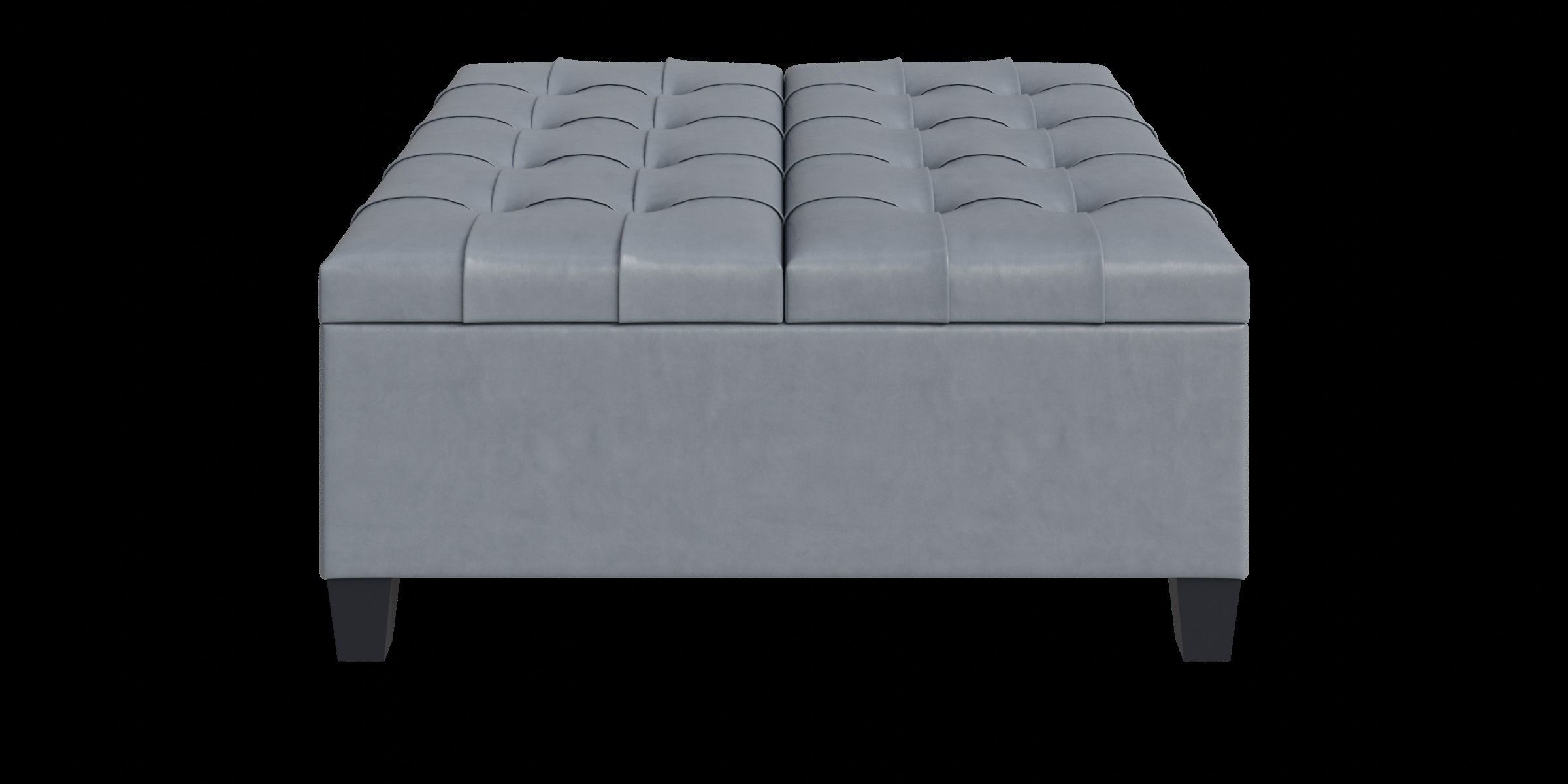 Simple Gray Storage Ottoman 3D model_11