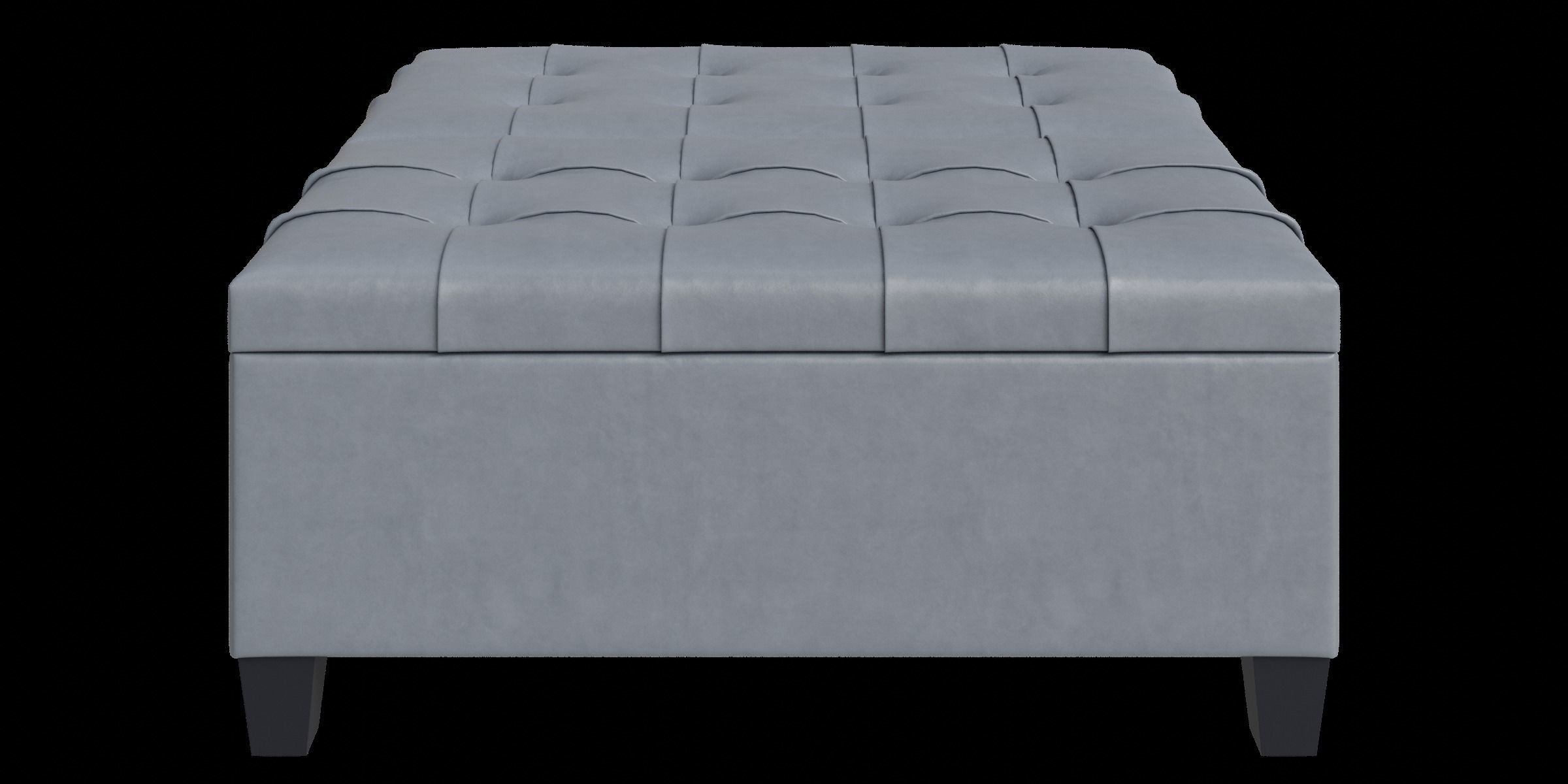Simple Gray Storage Ottoman 3D model_9
