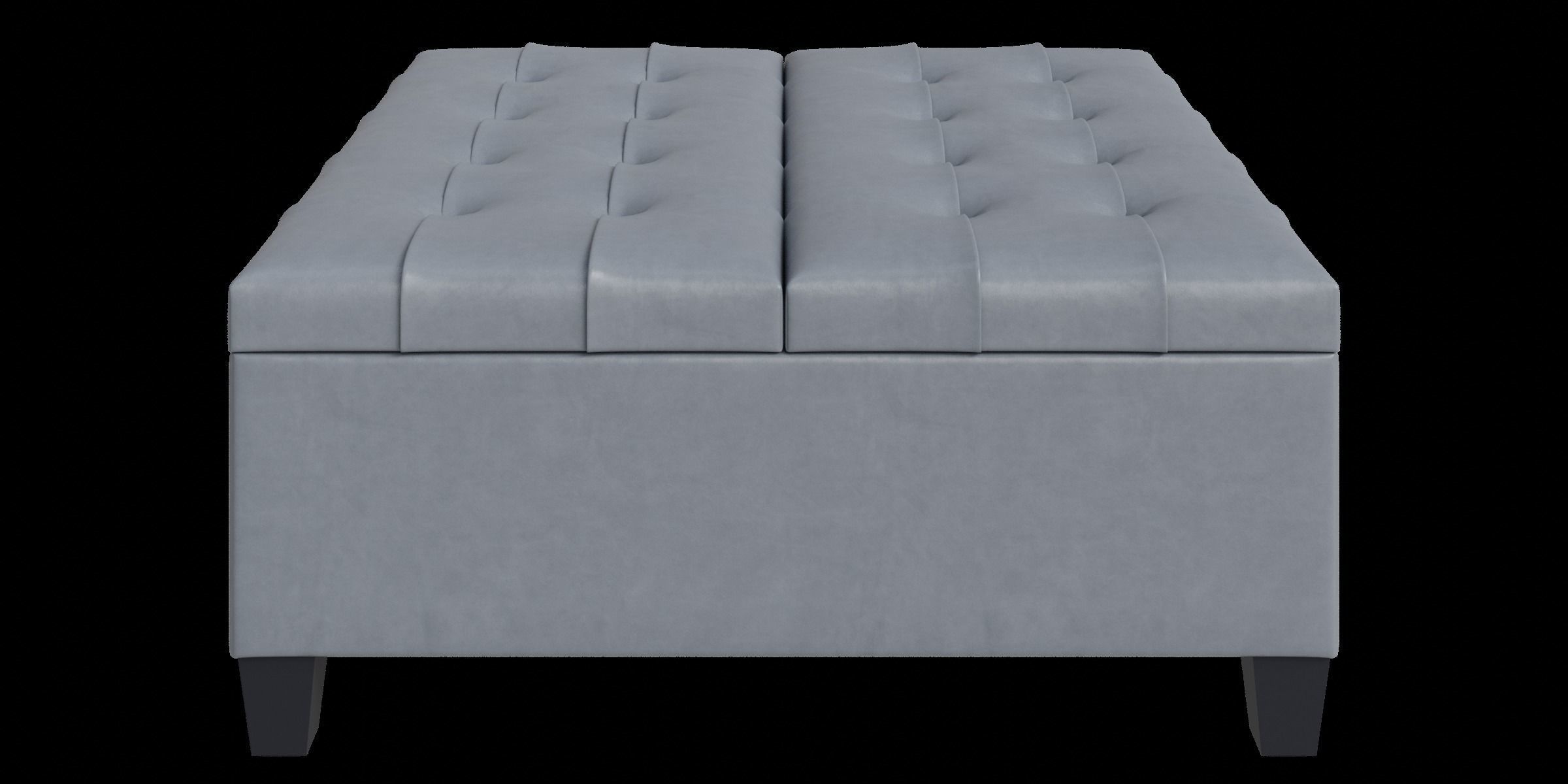 Simple Gray Storage Ottoman 3D model_8