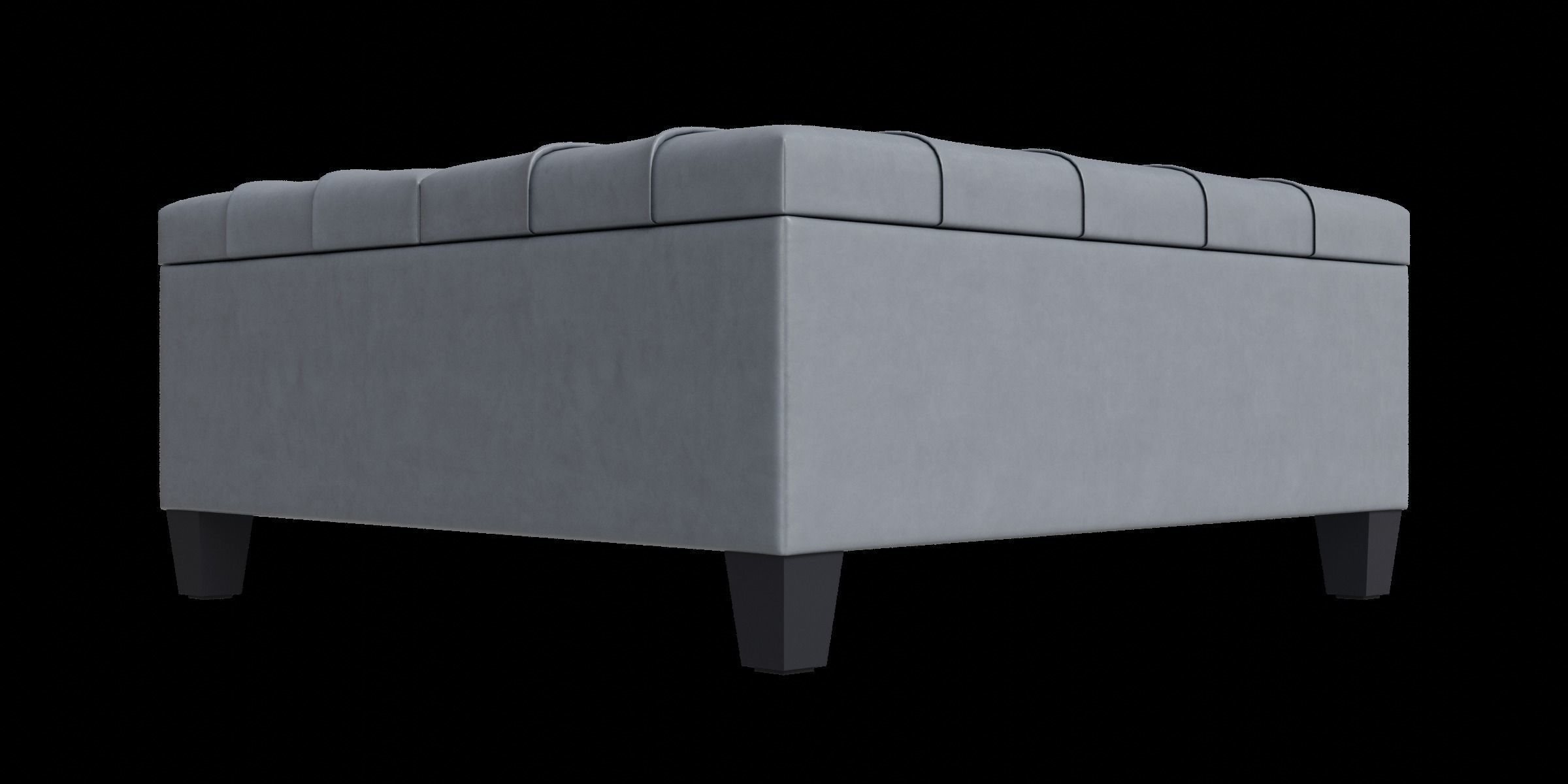 Simple Gray Storage Ottoman 3D model_6