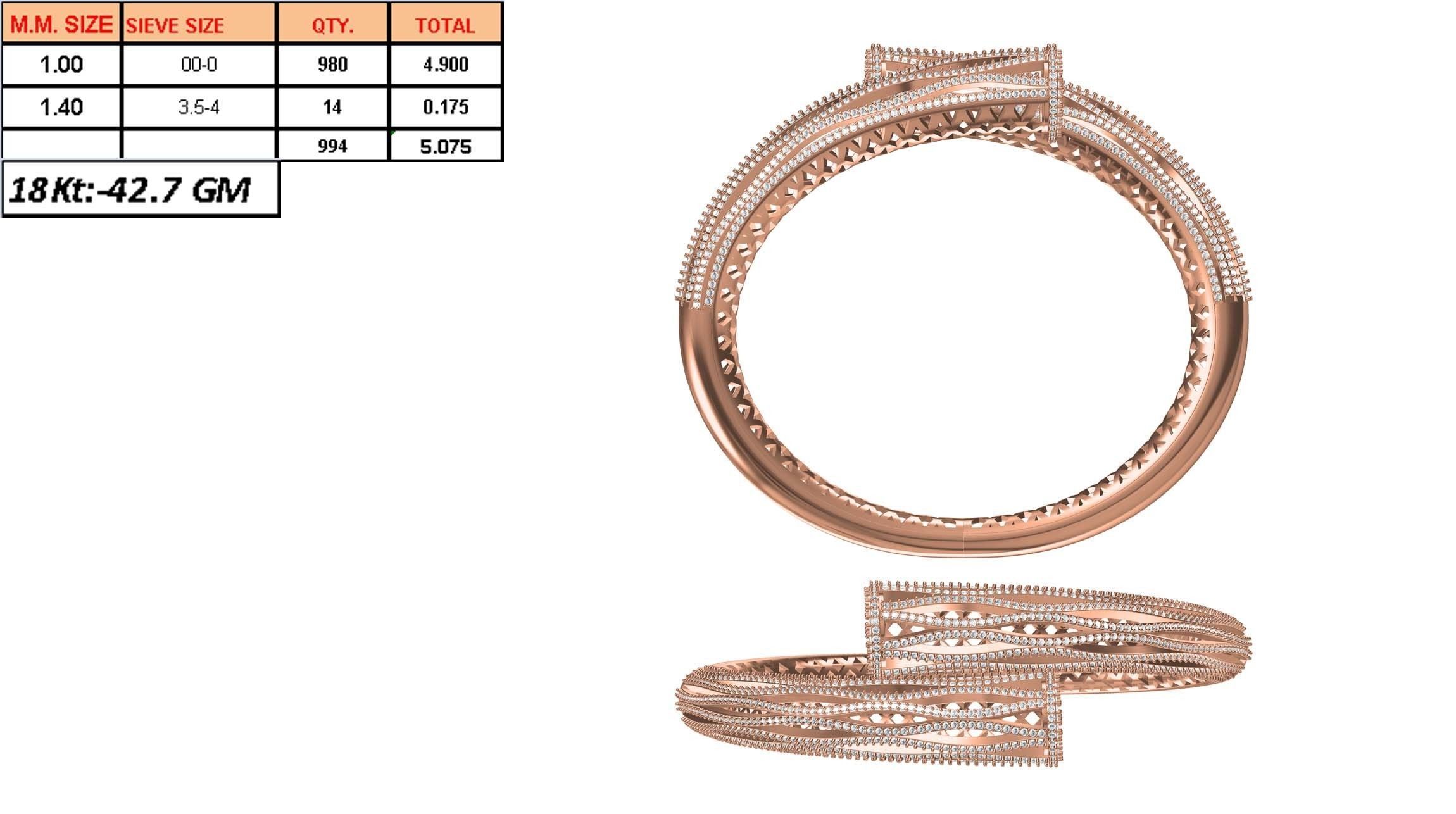 Bangle Bracelet STL JCD Details 3D print model_1