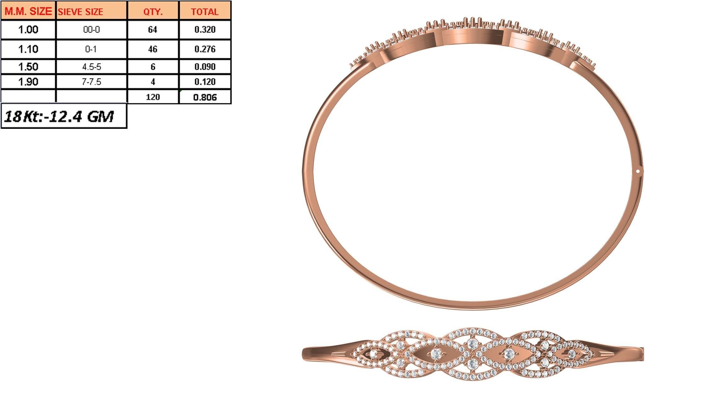 Bangle Bracelet STL JCD Details 3D print model_1