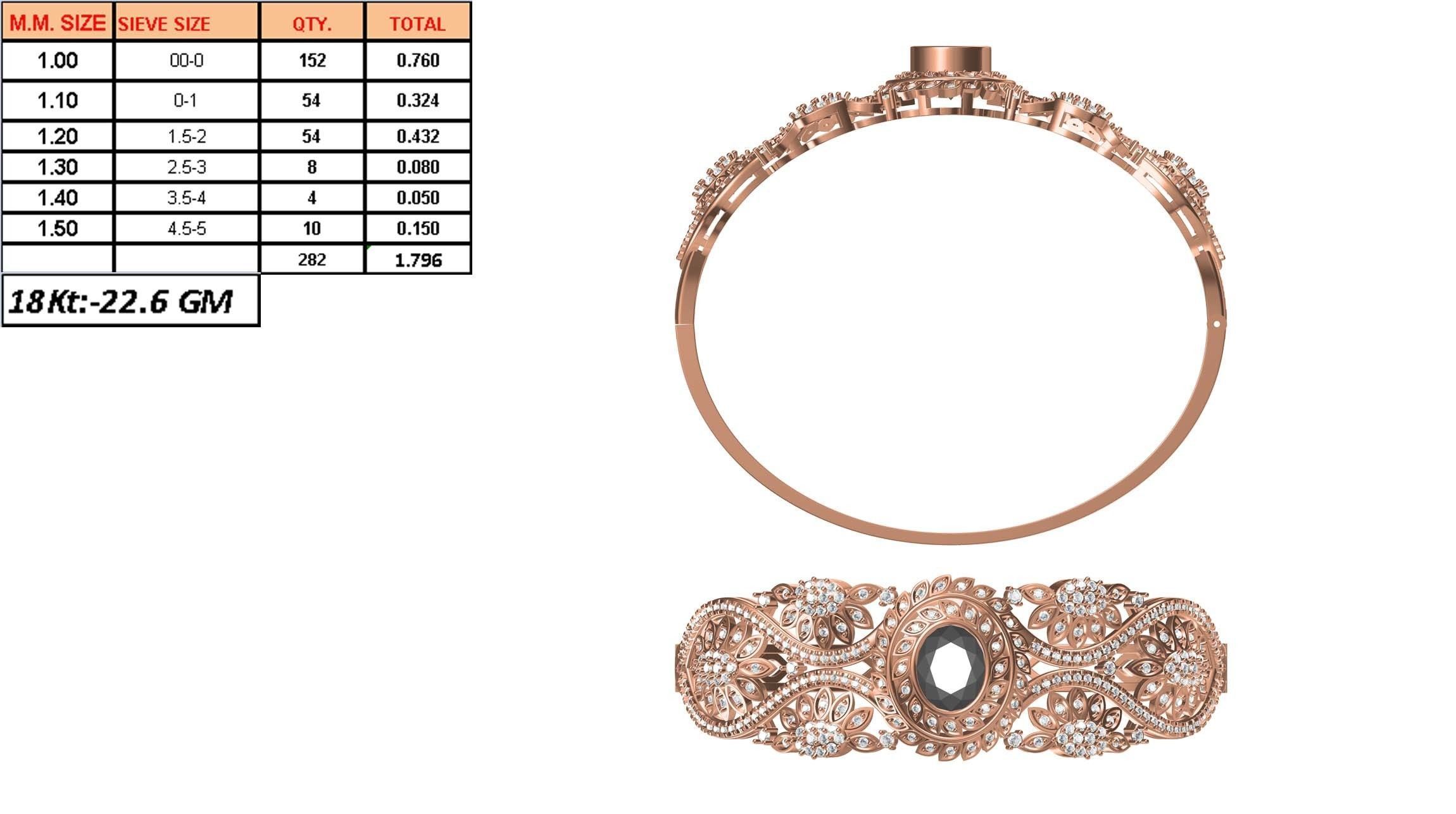 Bangle Bracelet STL JCD Details 3D print model_1