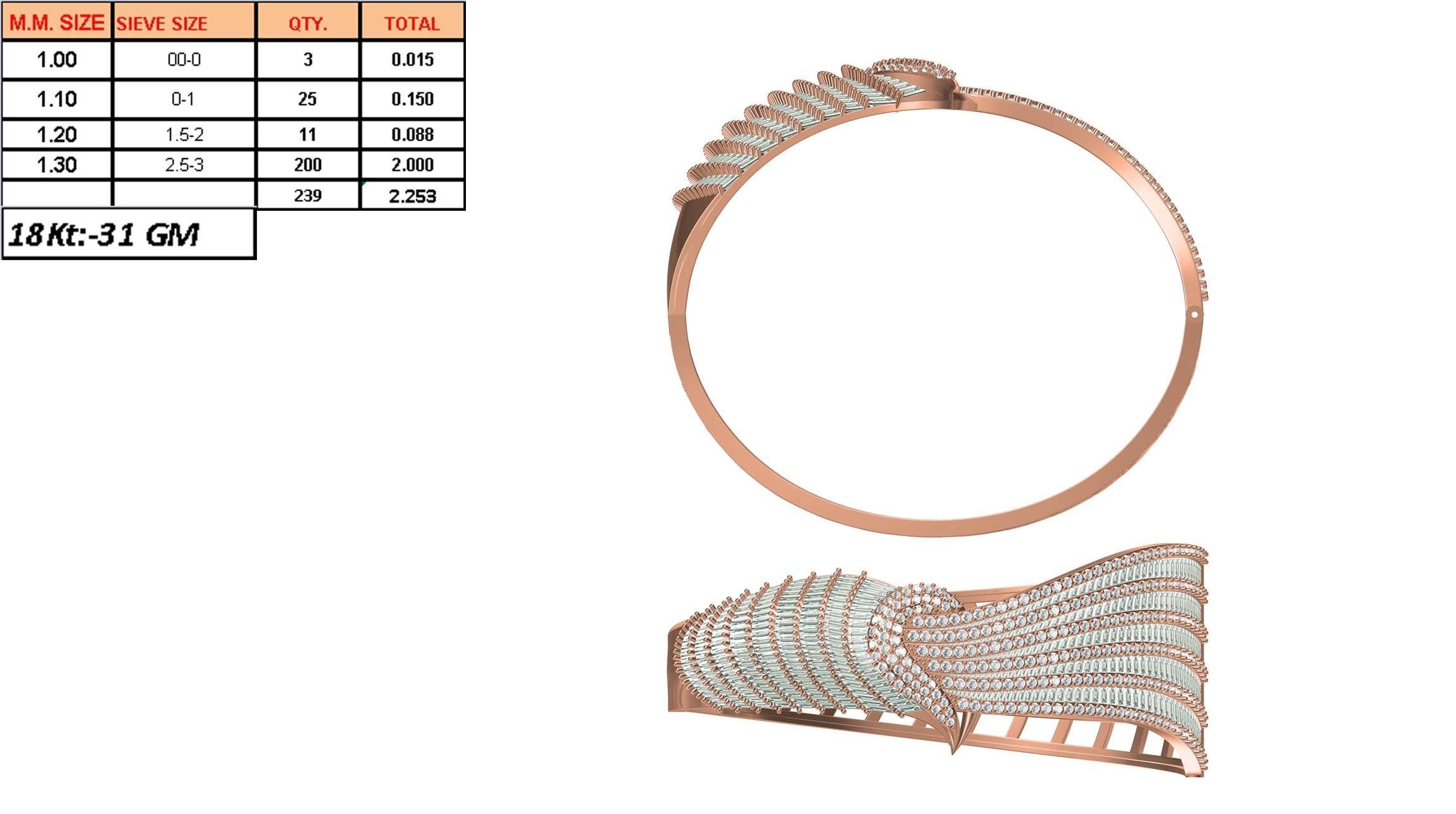 Bangle Bracelet STL JCD Details 3D print model_1