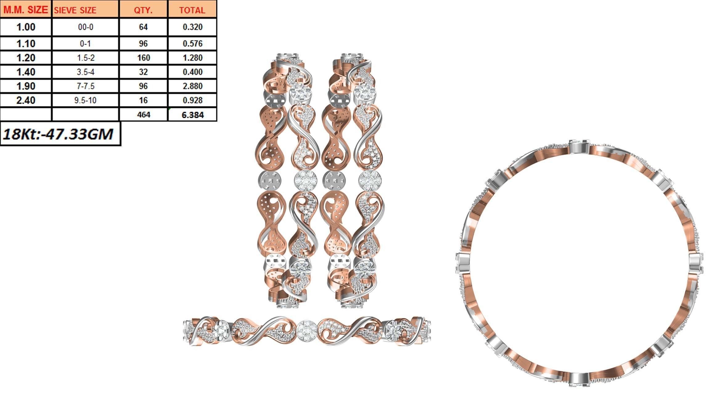 Bangle Bracelet STL JCD Details 3D print model_1