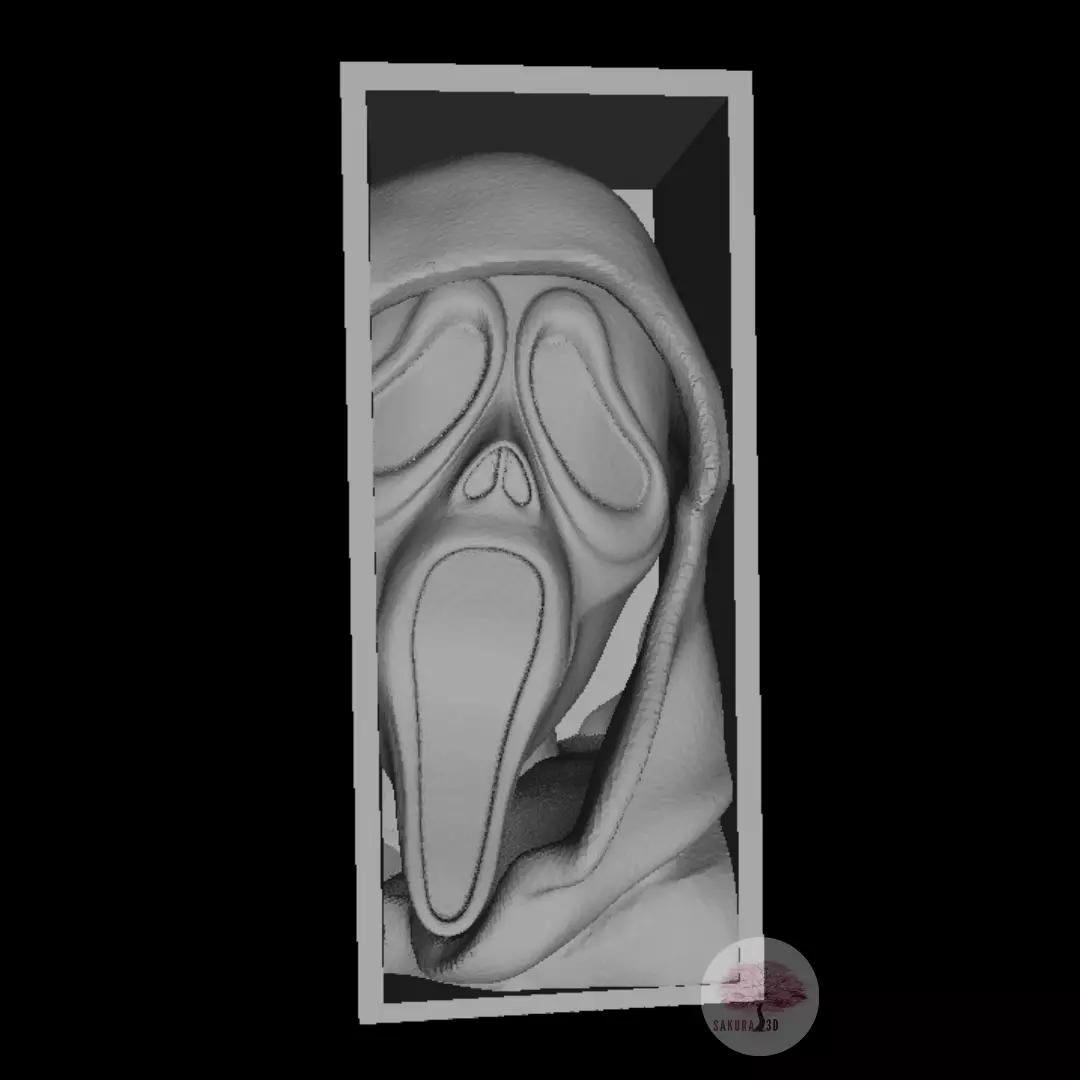 Ghost Face Scream Book Nook 3D print model_0