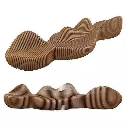 wood sliced public Bench