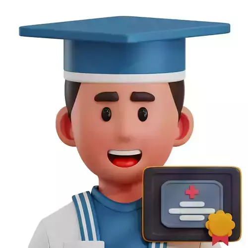 Doctor Graduation Avatar 3D Icon Low-poly 3D model