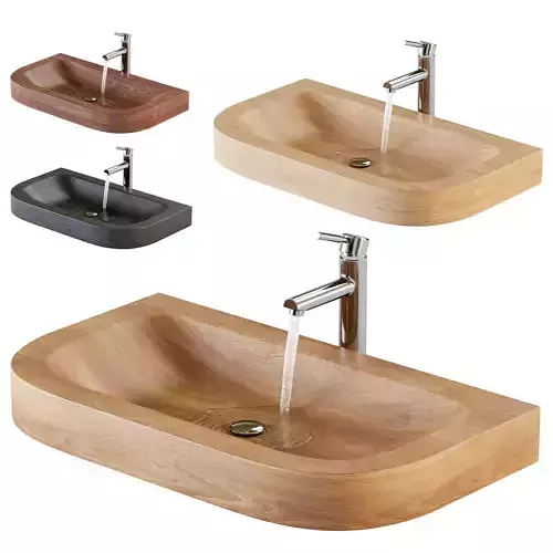 Wooden sink - Napoli Low-poly 3D model