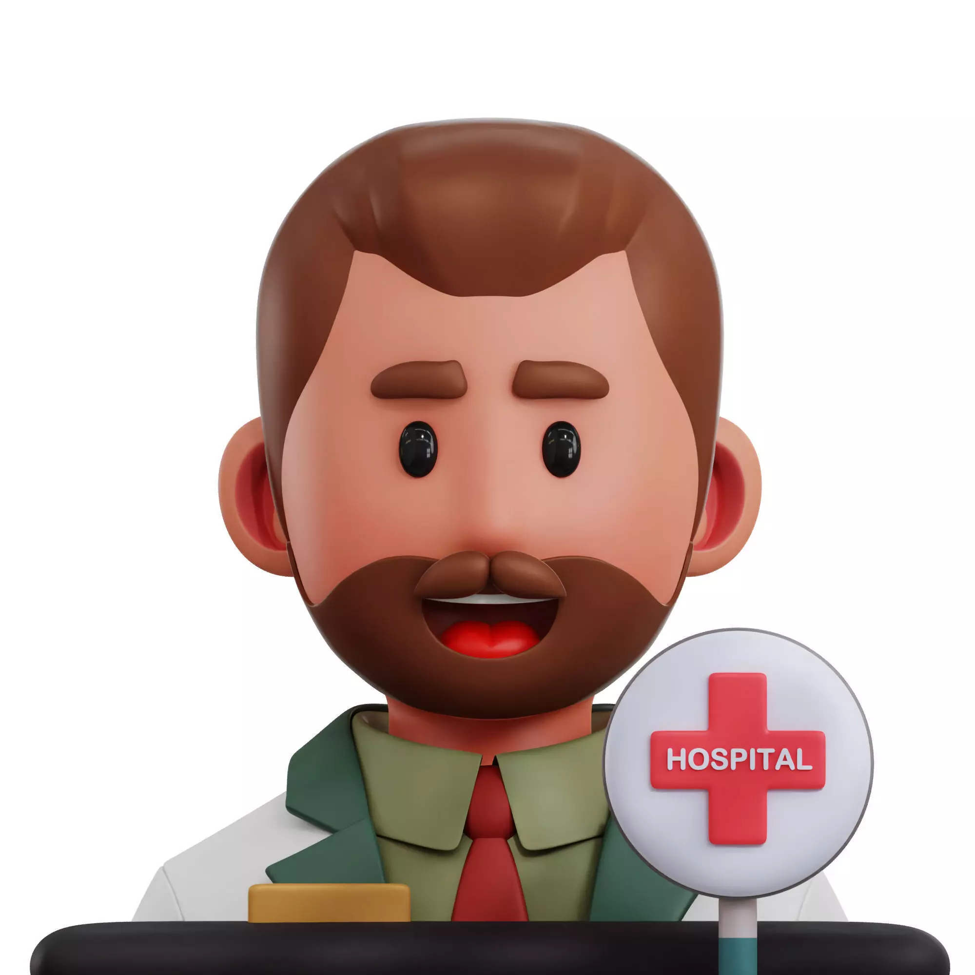 Hospital Administration Avatar 3D Icon Low-poly 3D model_0