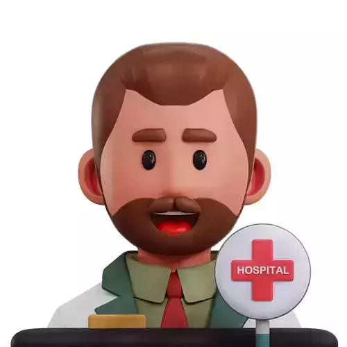 Hospital Administration Avatar 3D Icon Low-poly 3D model