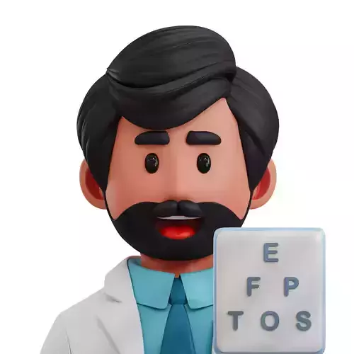 Optometrist Avatar 3D Icon
