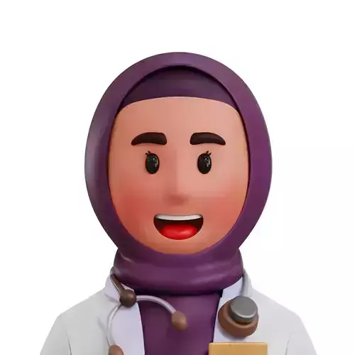 Female Doctor Avatar 3D Icon Low-poly 3D model