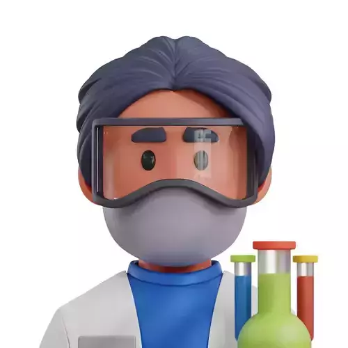 Lab Technician Avatar 3D Icon