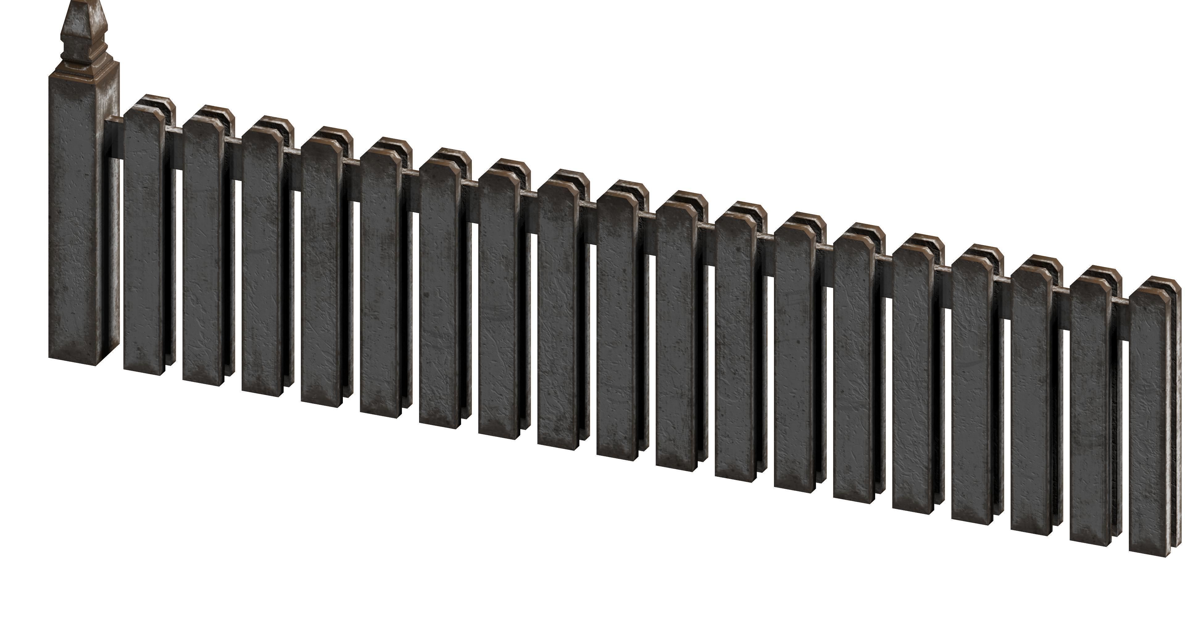 20 garden fence set 3D Model Collection_30