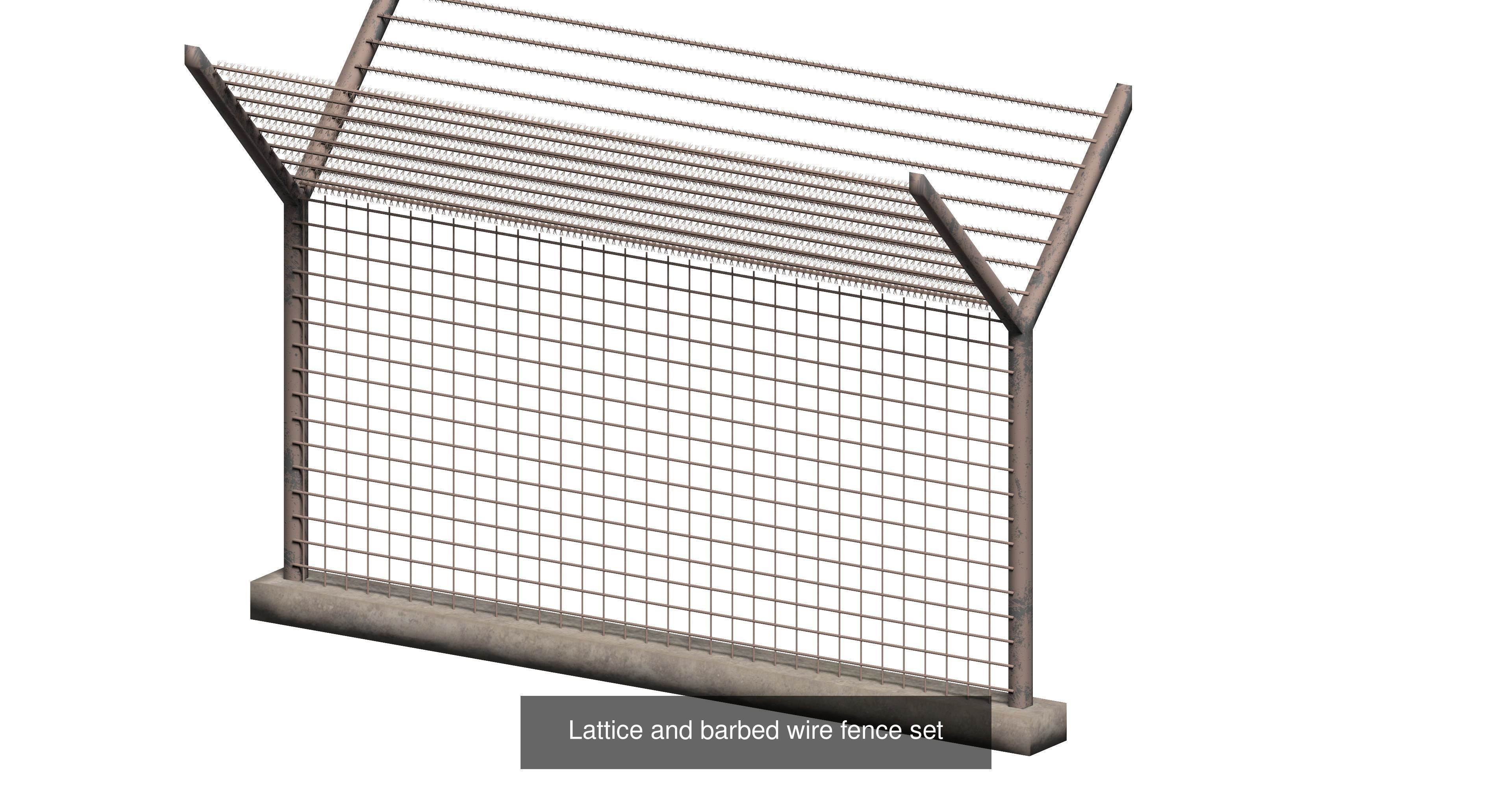 20 garden fence set 3D Model Collection_29