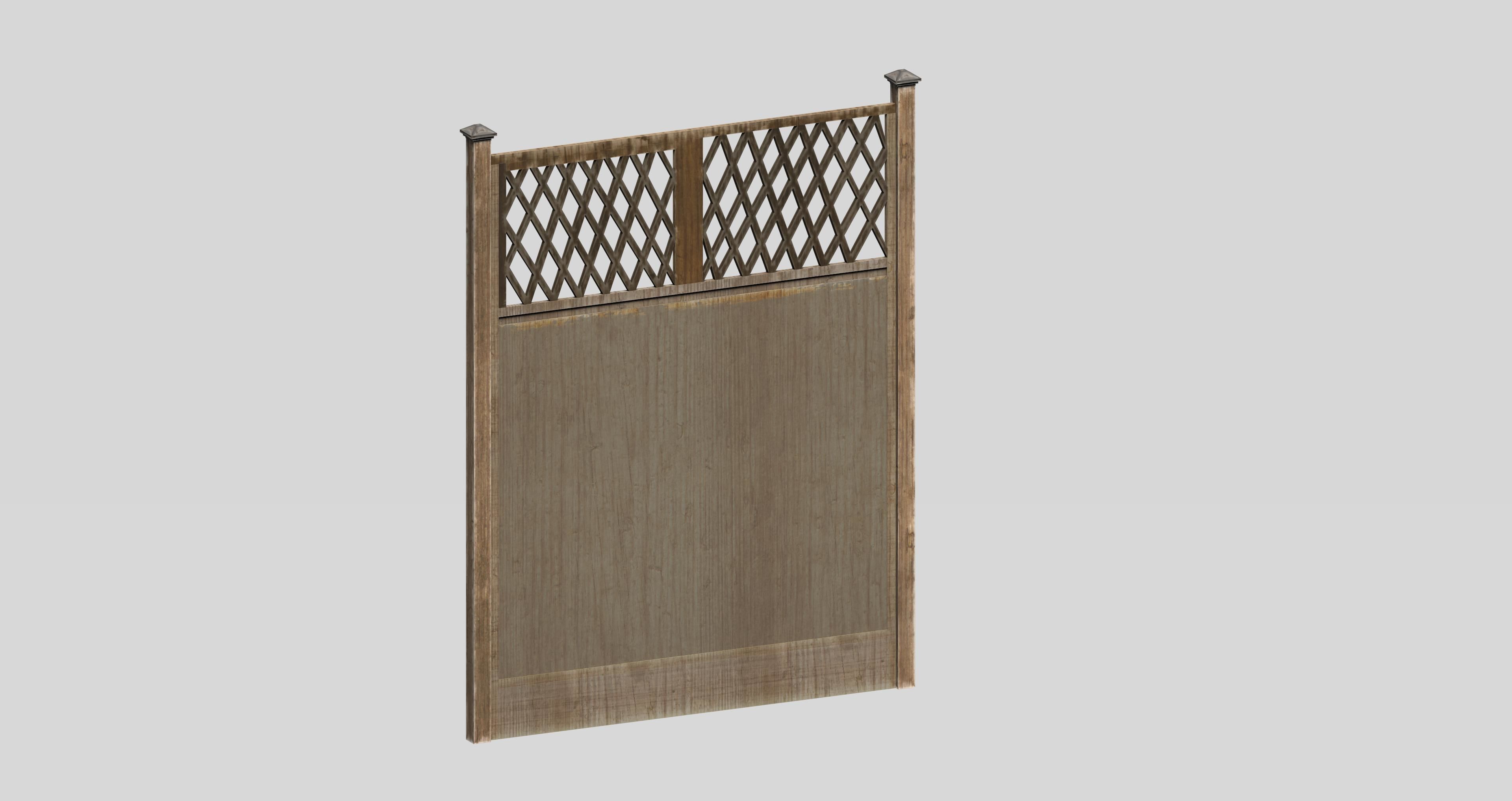 20 garden fence set 3D Model Collection_12