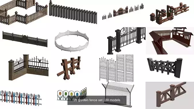 20 garden fence set