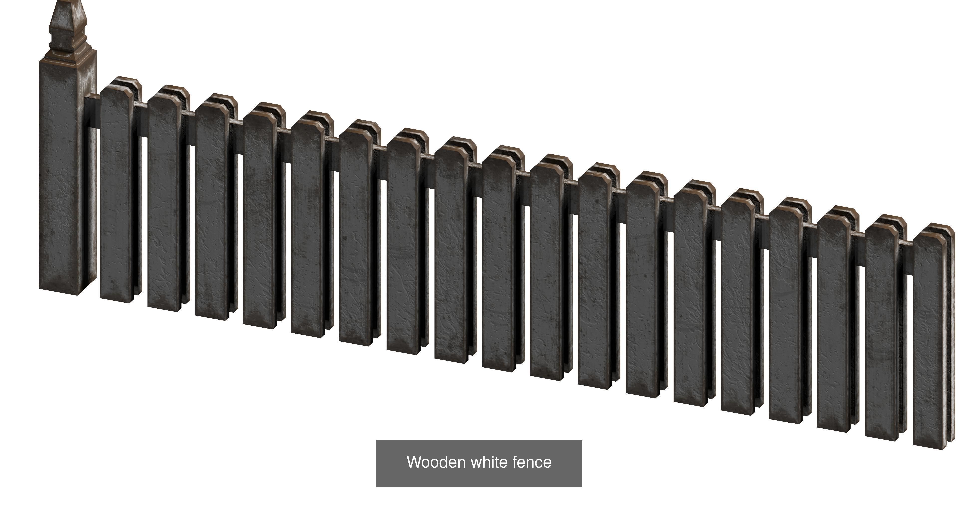 20 garden fence set 3D Model Collection_3