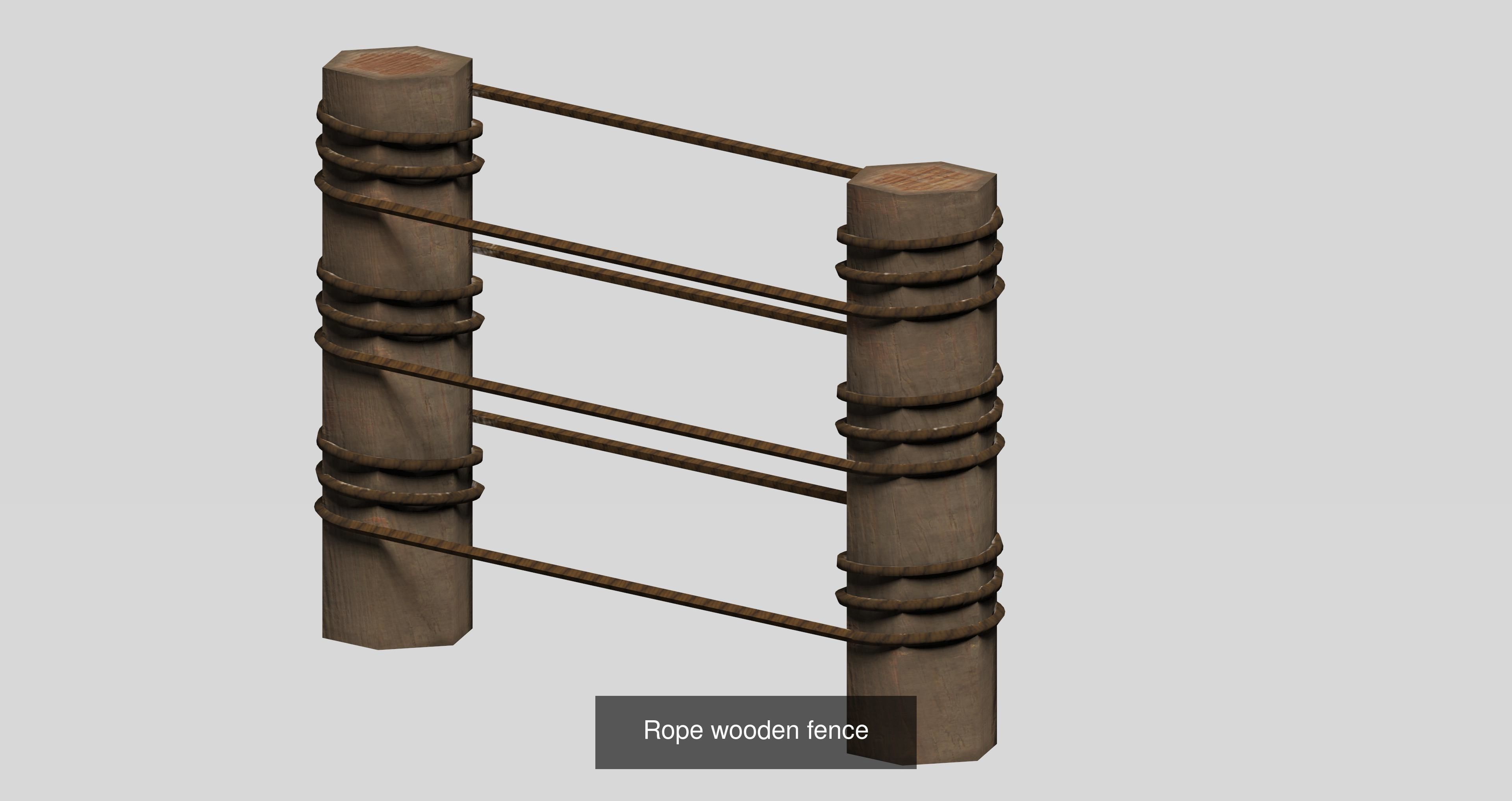 20 garden fence set 3D Model Collection_37