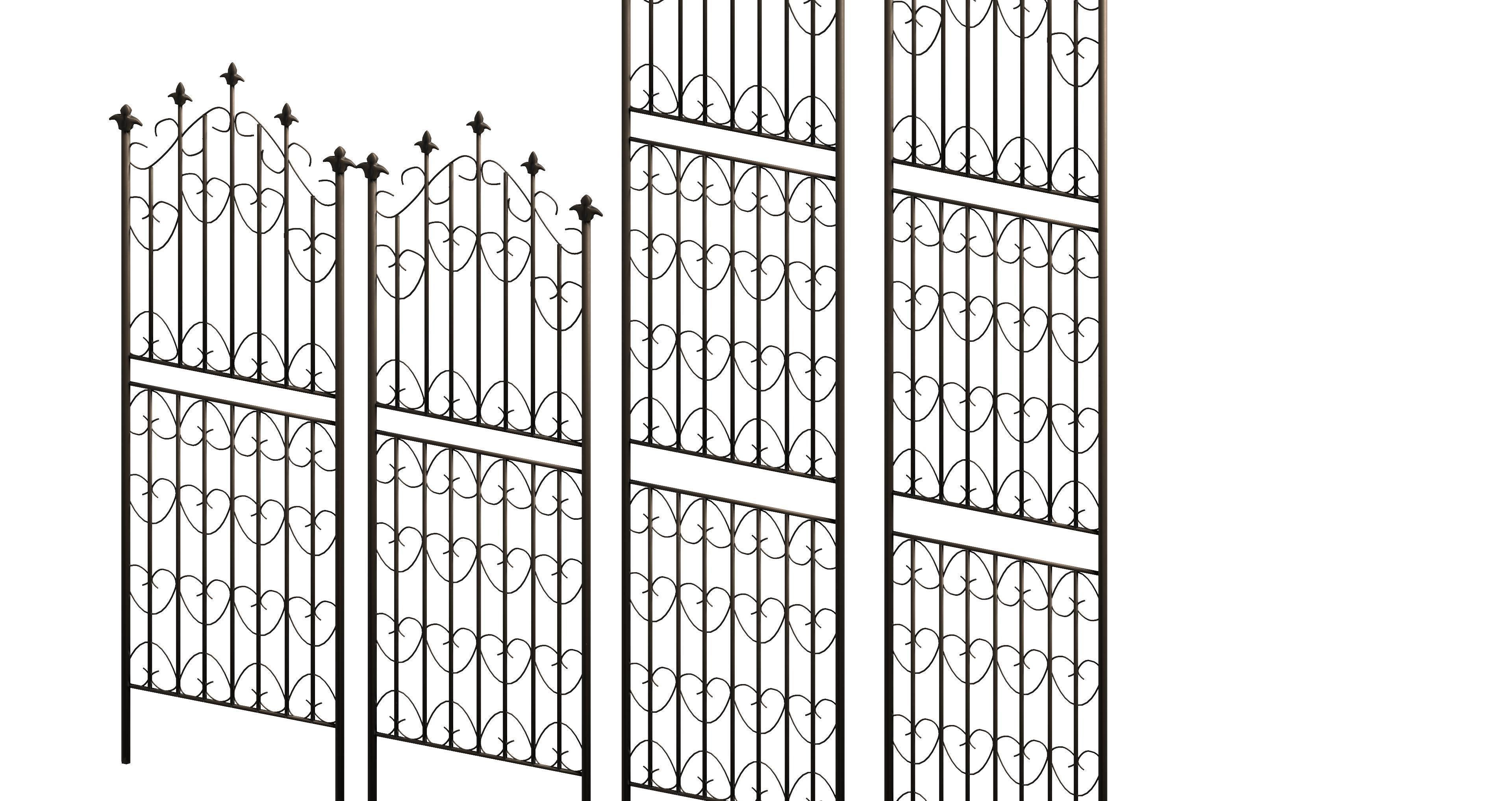 20 garden fence set 3D Model Collection_36