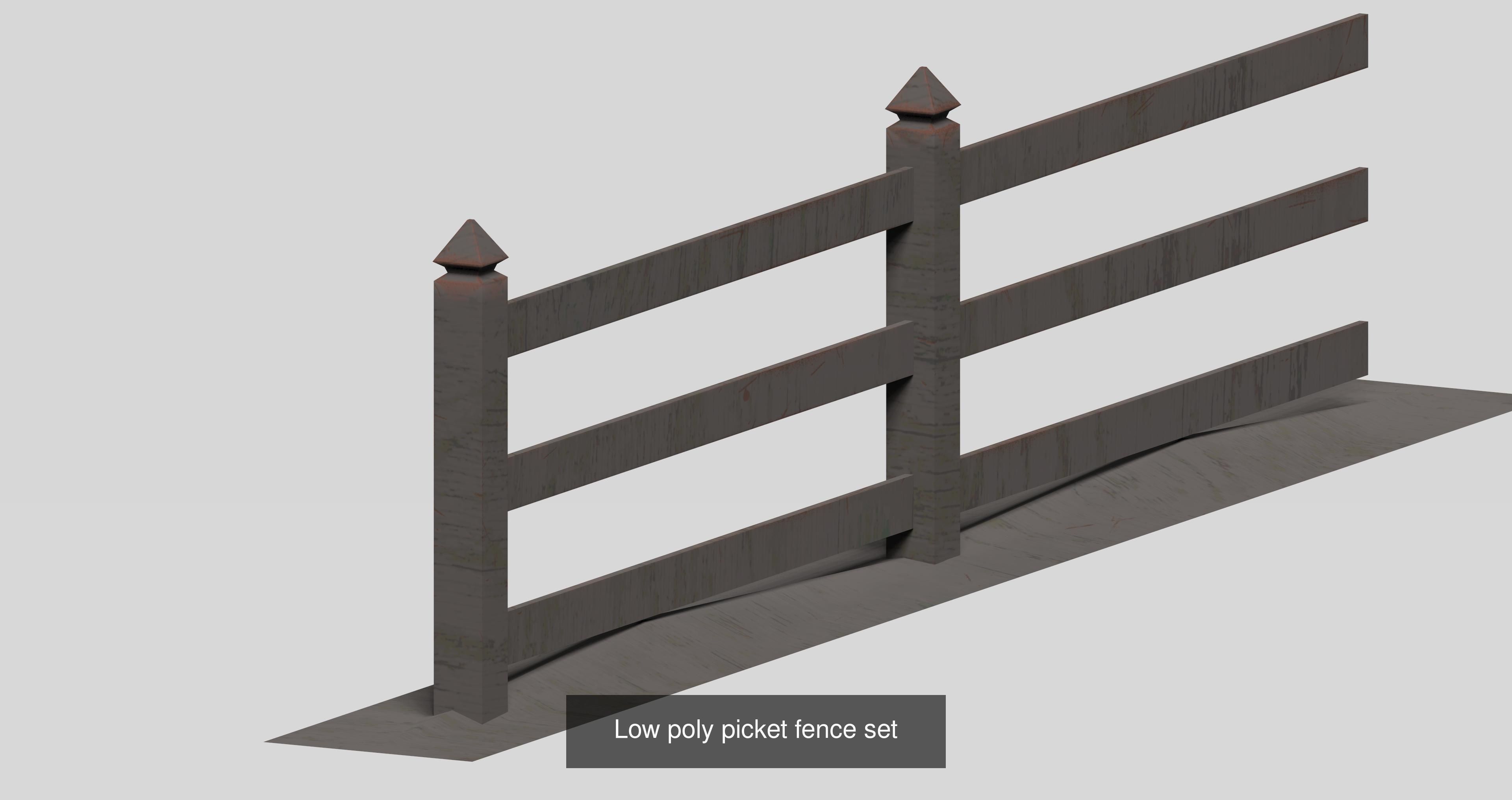 20 garden fence set 3D Model Collection_33