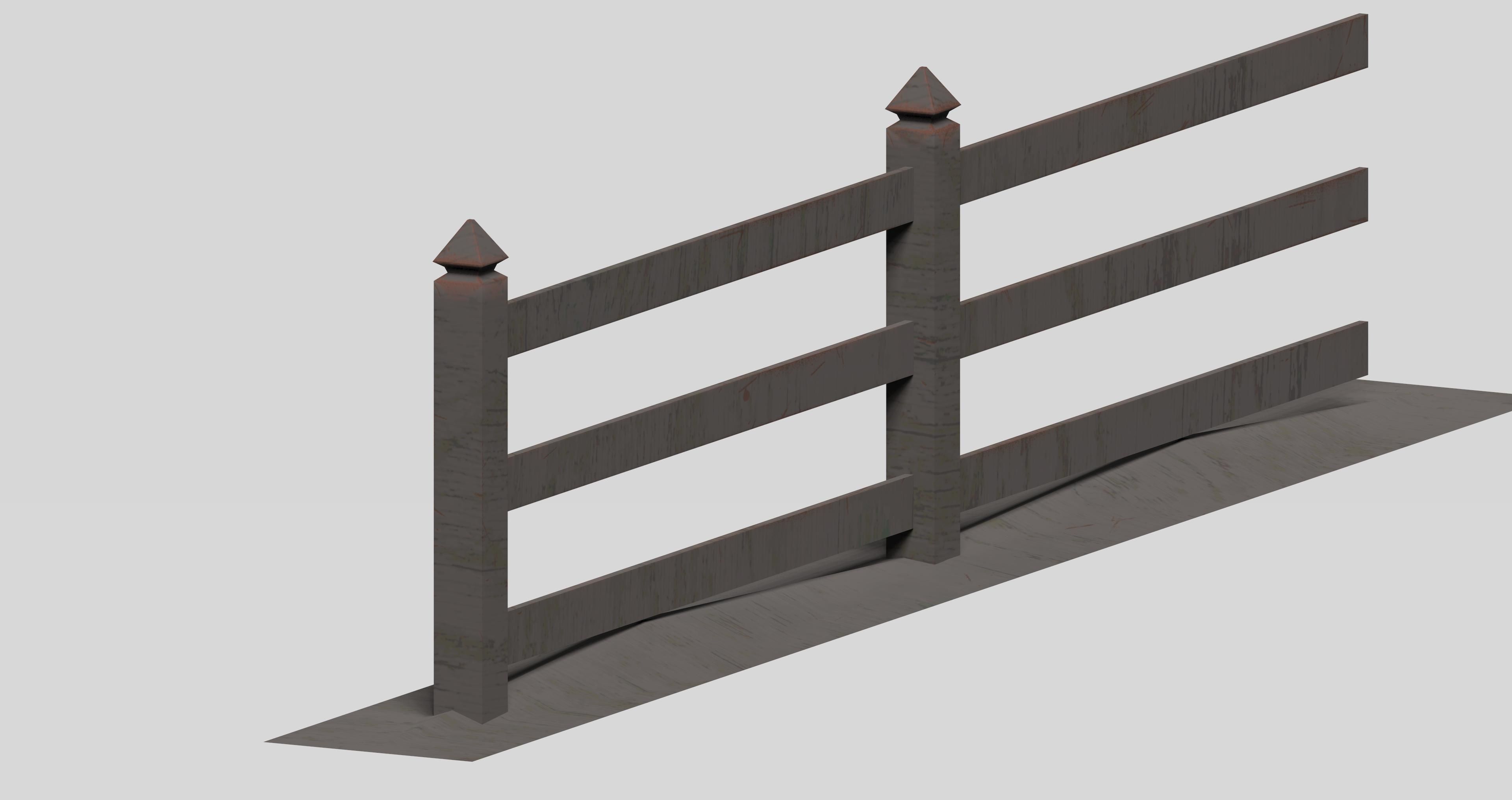 20 garden fence set 3D Model Collection_8