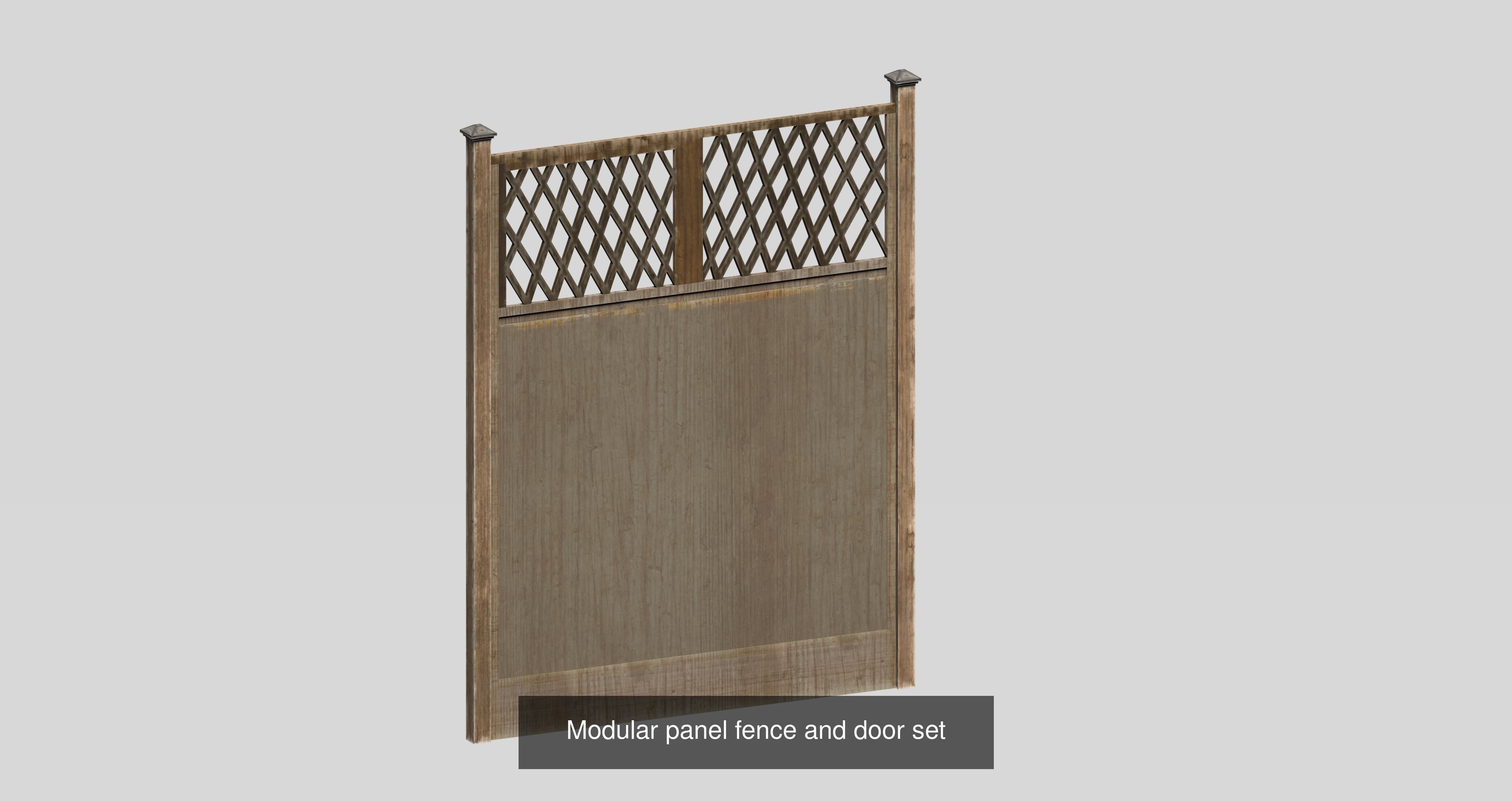 20 garden fence set 3D Model Collection_39