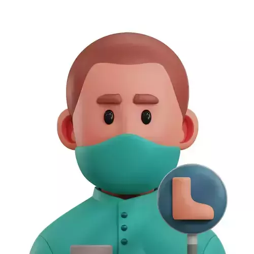 Podiatrist Avatar 3D Icon Low-poly 3D model