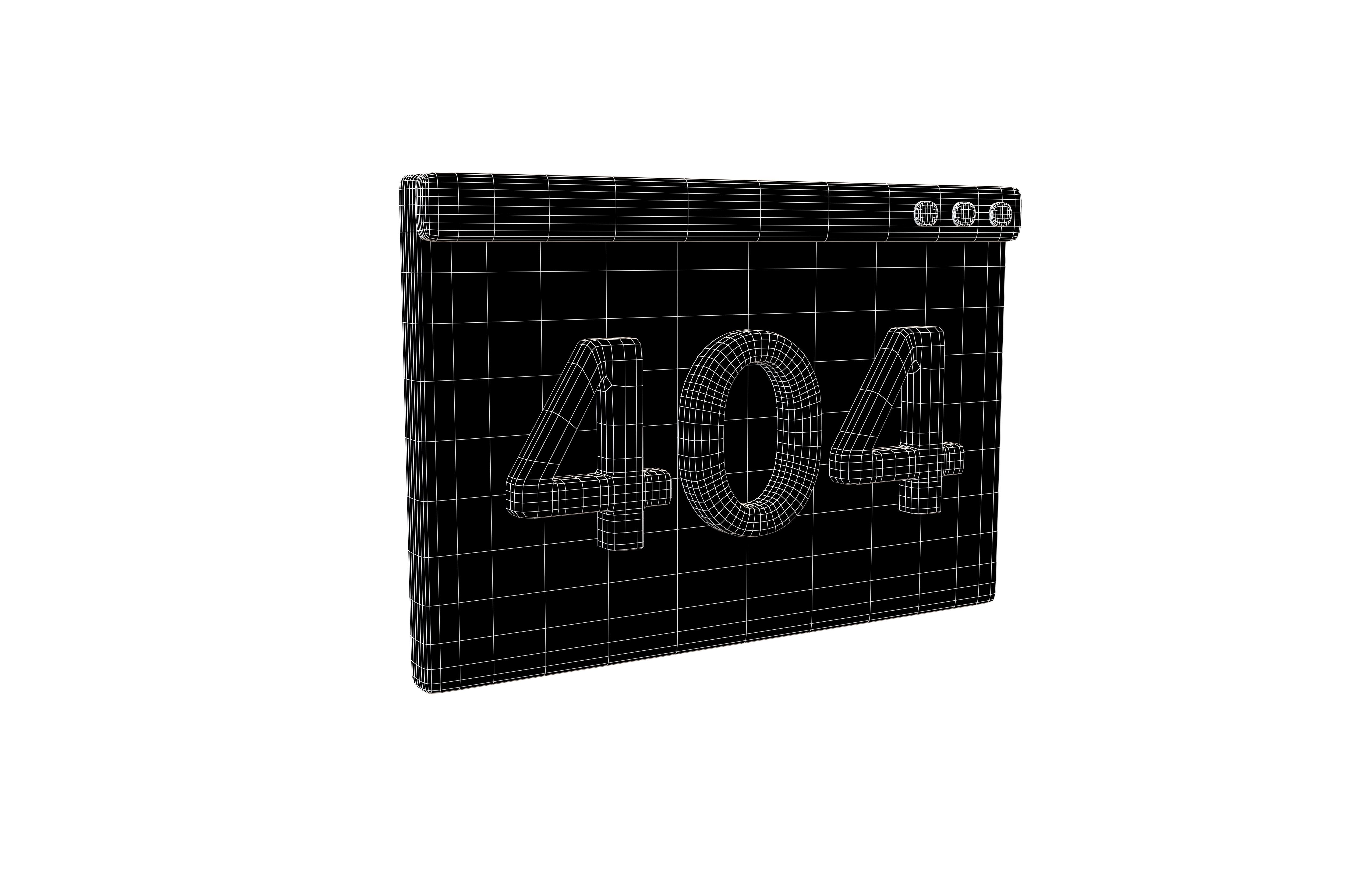 Website 404 Error Icon V1 002 Low-poly 3D model_7