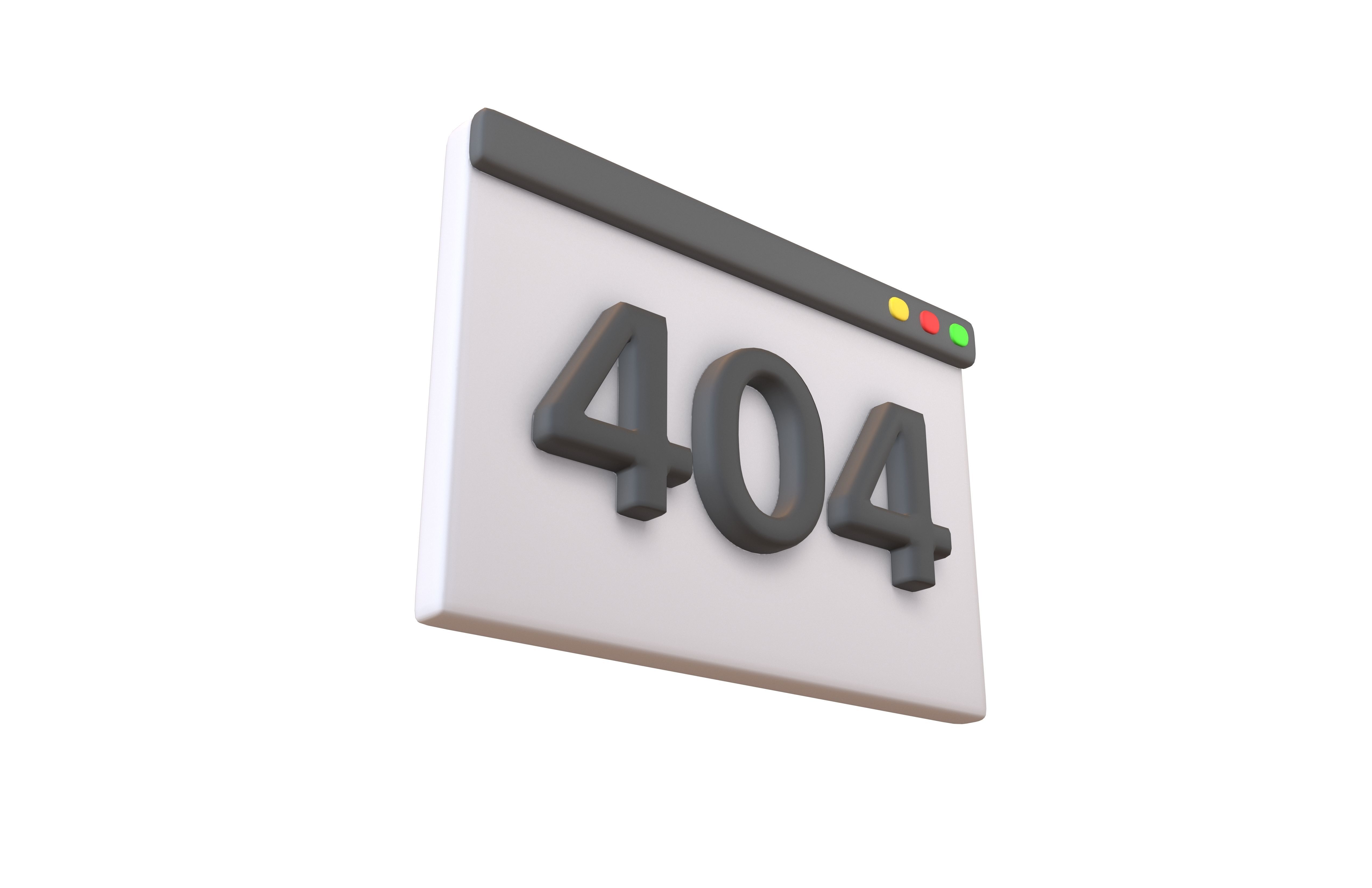 Website 404 Error Icon V1 002 Low-poly 3D model_3