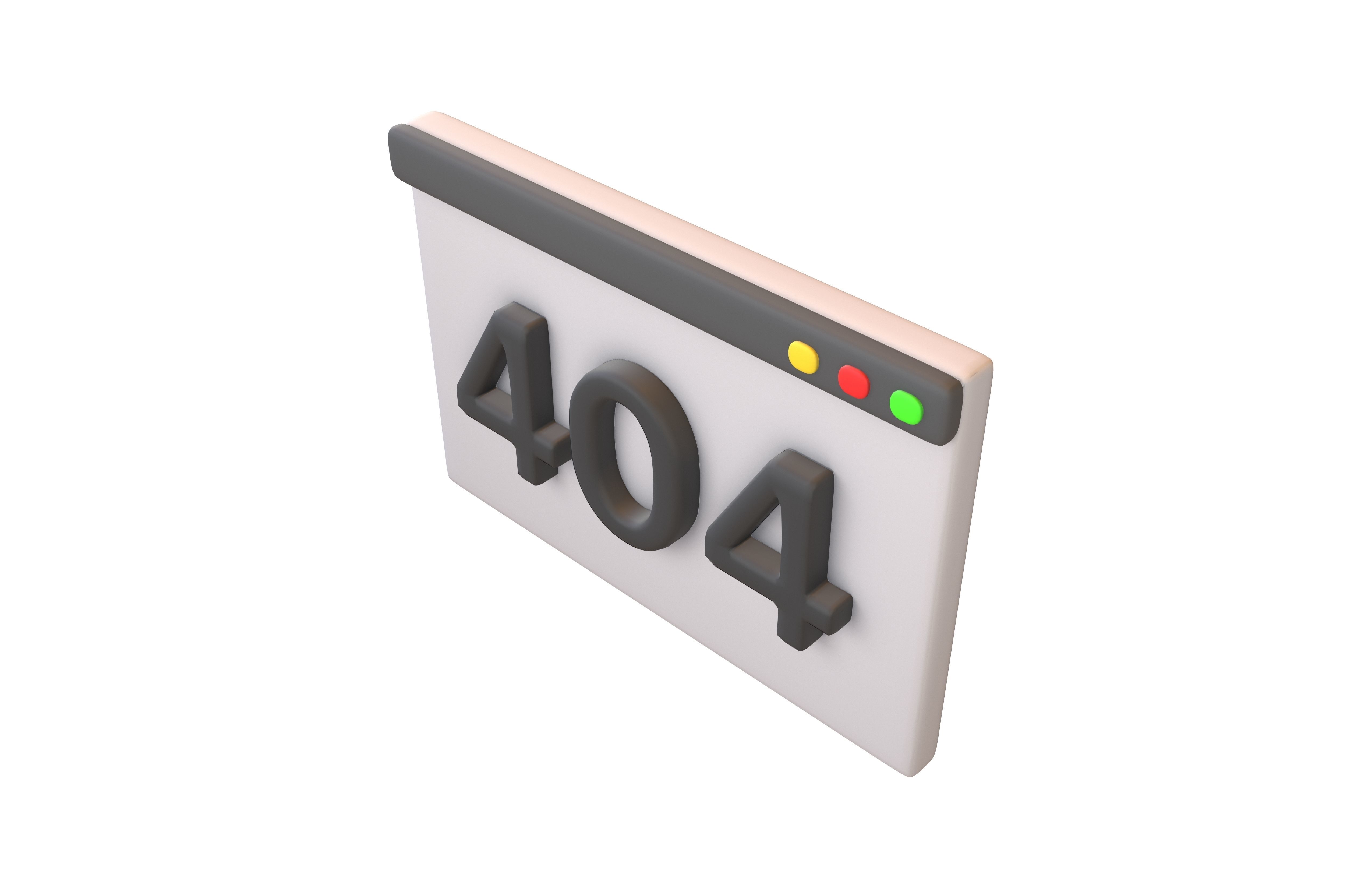 Website 404 Error Icon V1 002 Low-poly 3D model_2