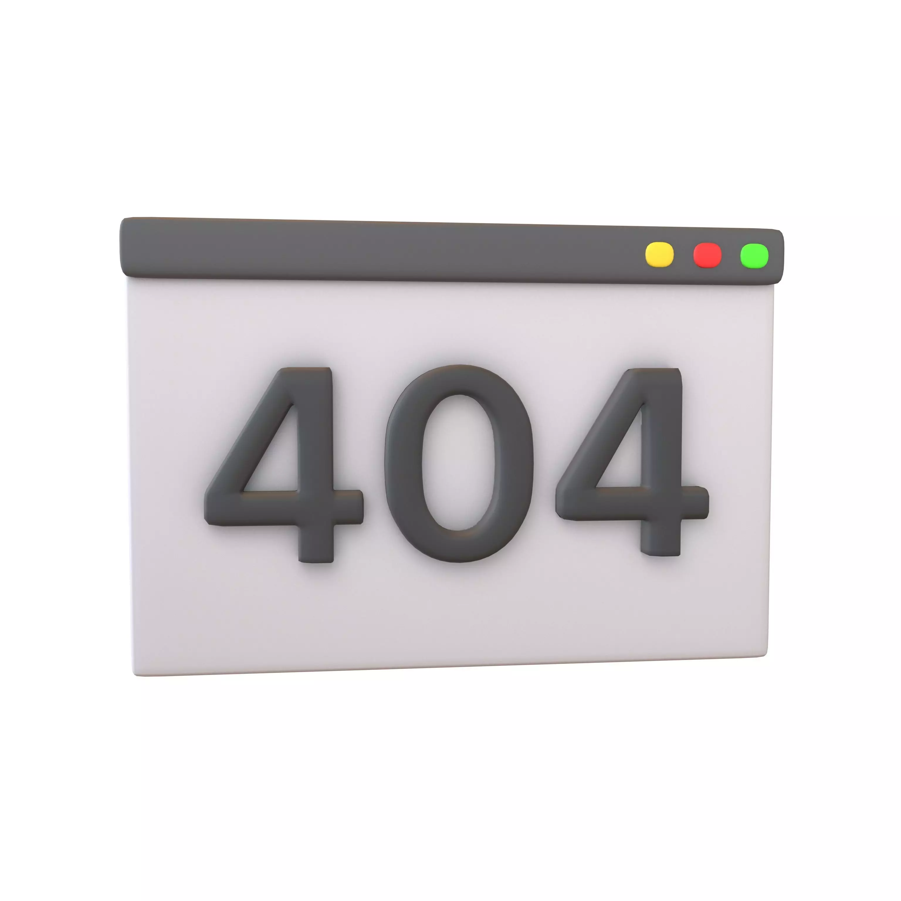 Website 404 Error Icon V1 002 Low-poly 3D model_0