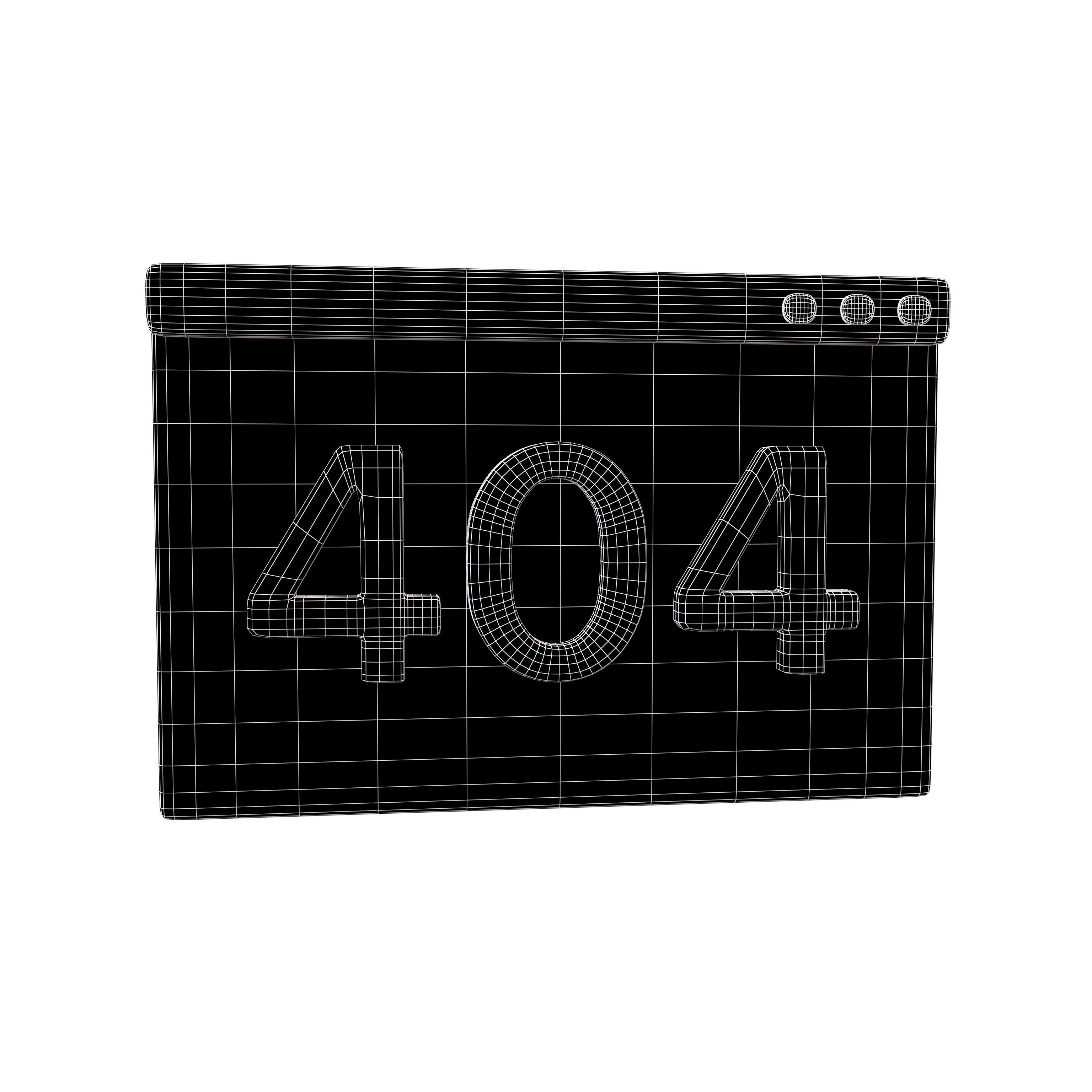 Website 404 Error Icon V1 002 Low-poly 3D model_4