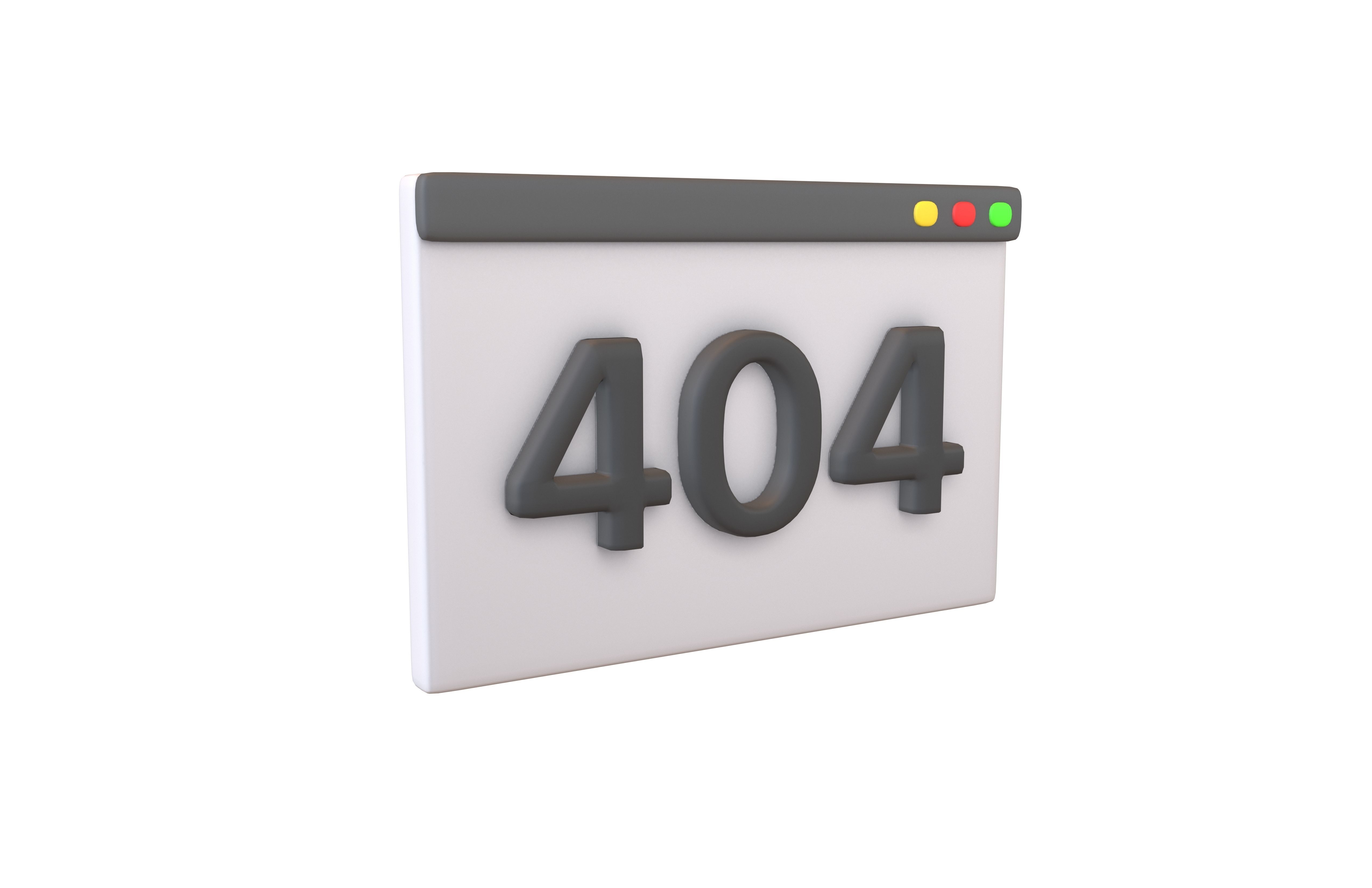 Website 404 Error Icon V1 002 Low-poly 3D model_1